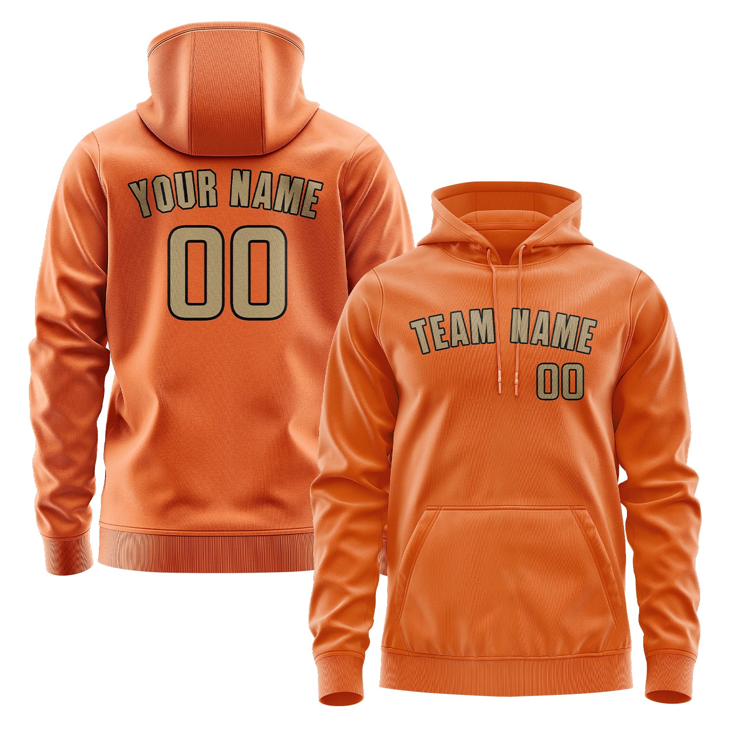 Maßgeschneidertes Orange Hellkhaki Hoodie