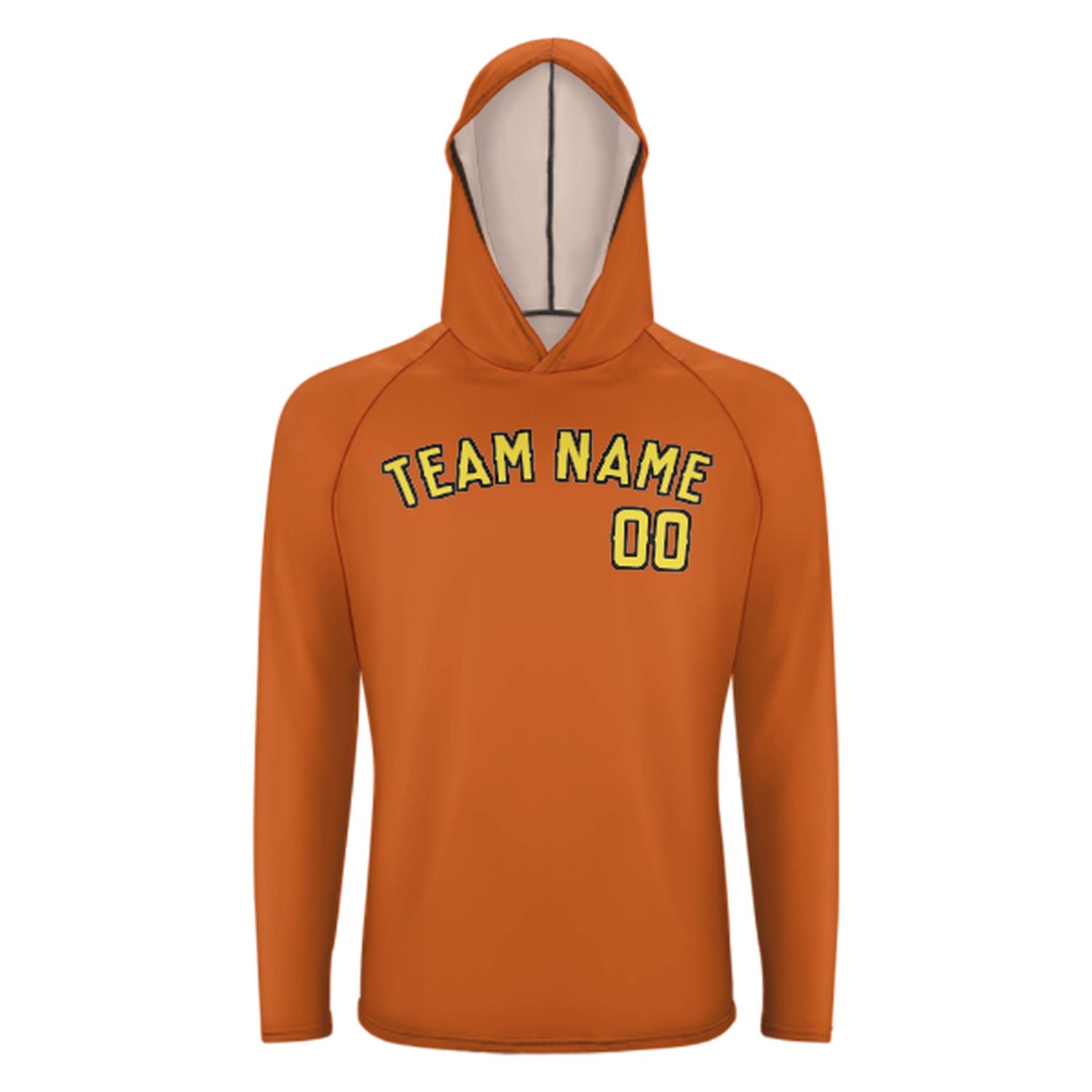 Na míru na míru oranžově světle žlutá uv-hoodie