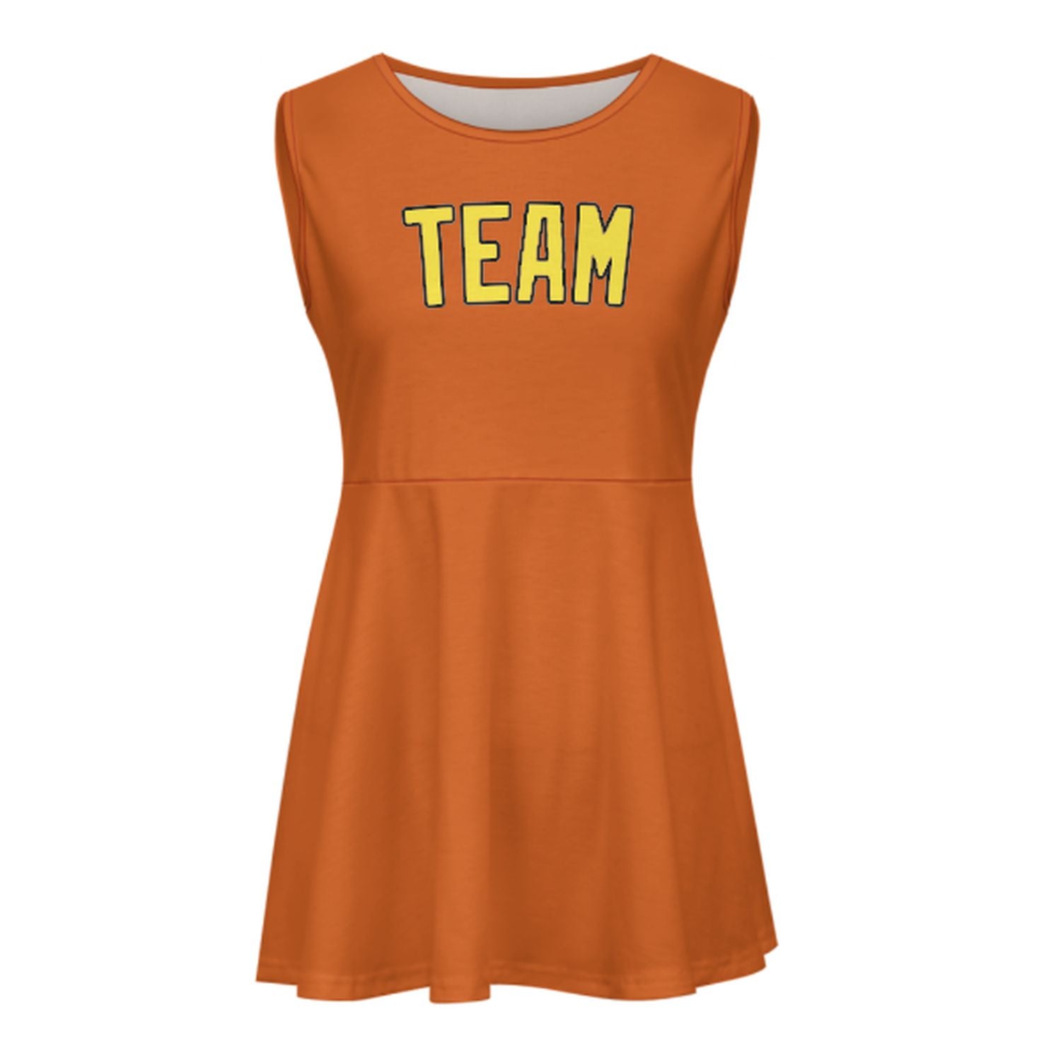 Abito da cheerleader arancione giallo pallido personalizzato