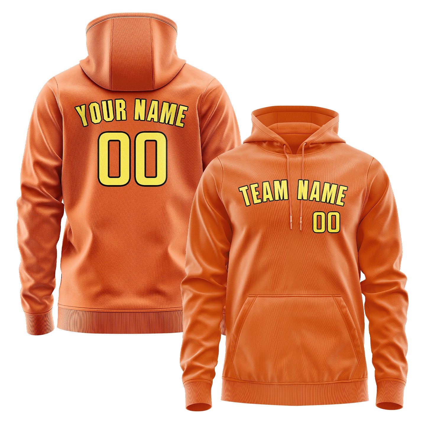 Maßgeschneidertes Orange Blassgelb Hoodie
