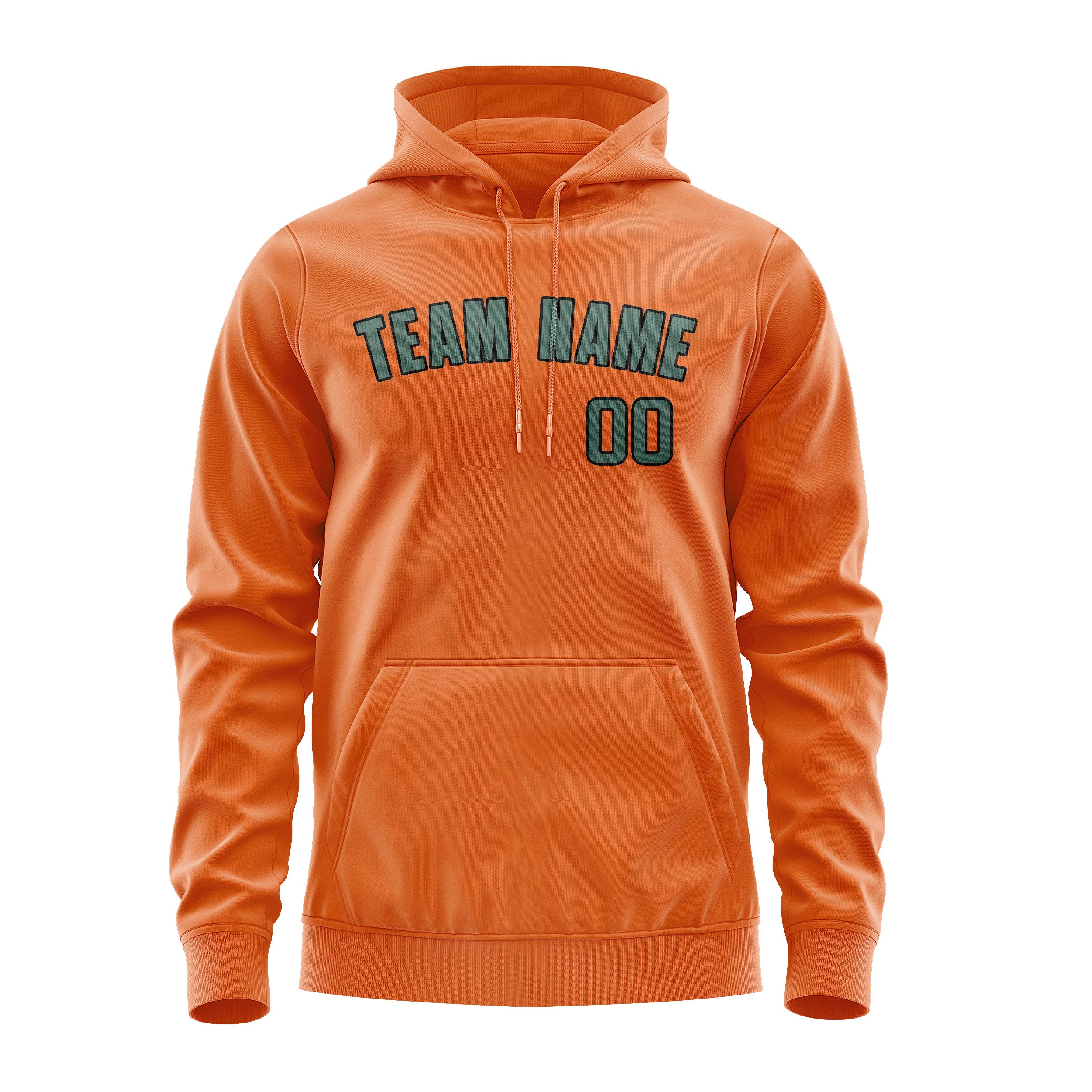 Maßgeschneidertes Orange Blaugrün Hoodie