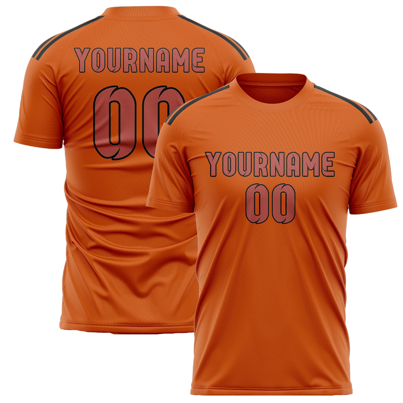 Benutzerdefiniertes Professionelles Orange Kupferrose Fußballtrikot