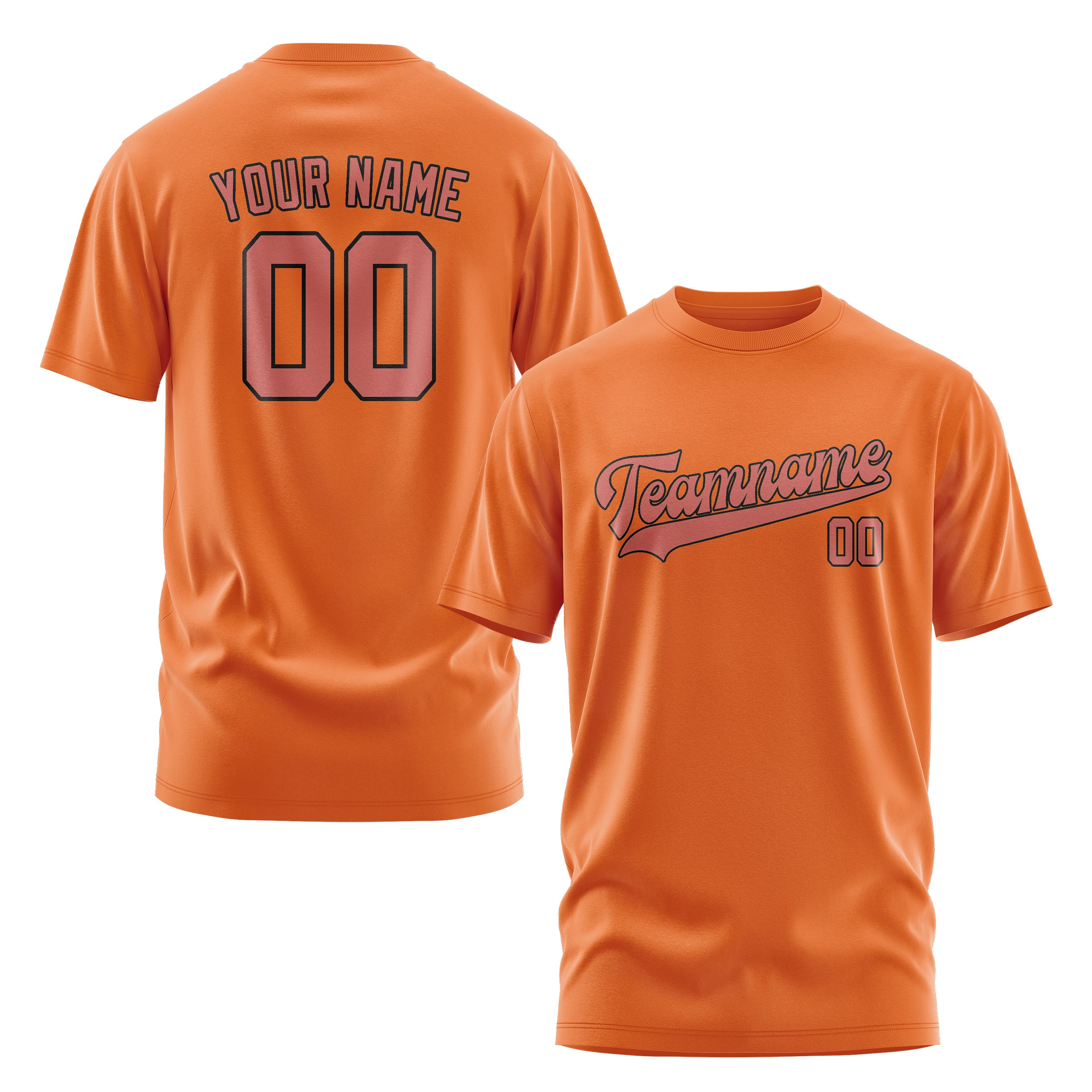Maßgeschneidertes Orange Kupferrose T-Shirt