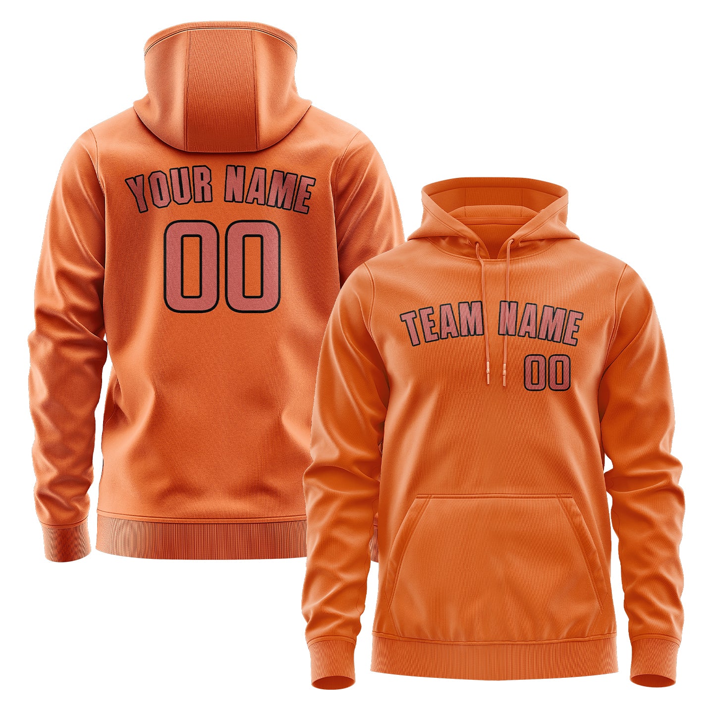 Maßgeschneidertes Orange Kupferrose Hoodie