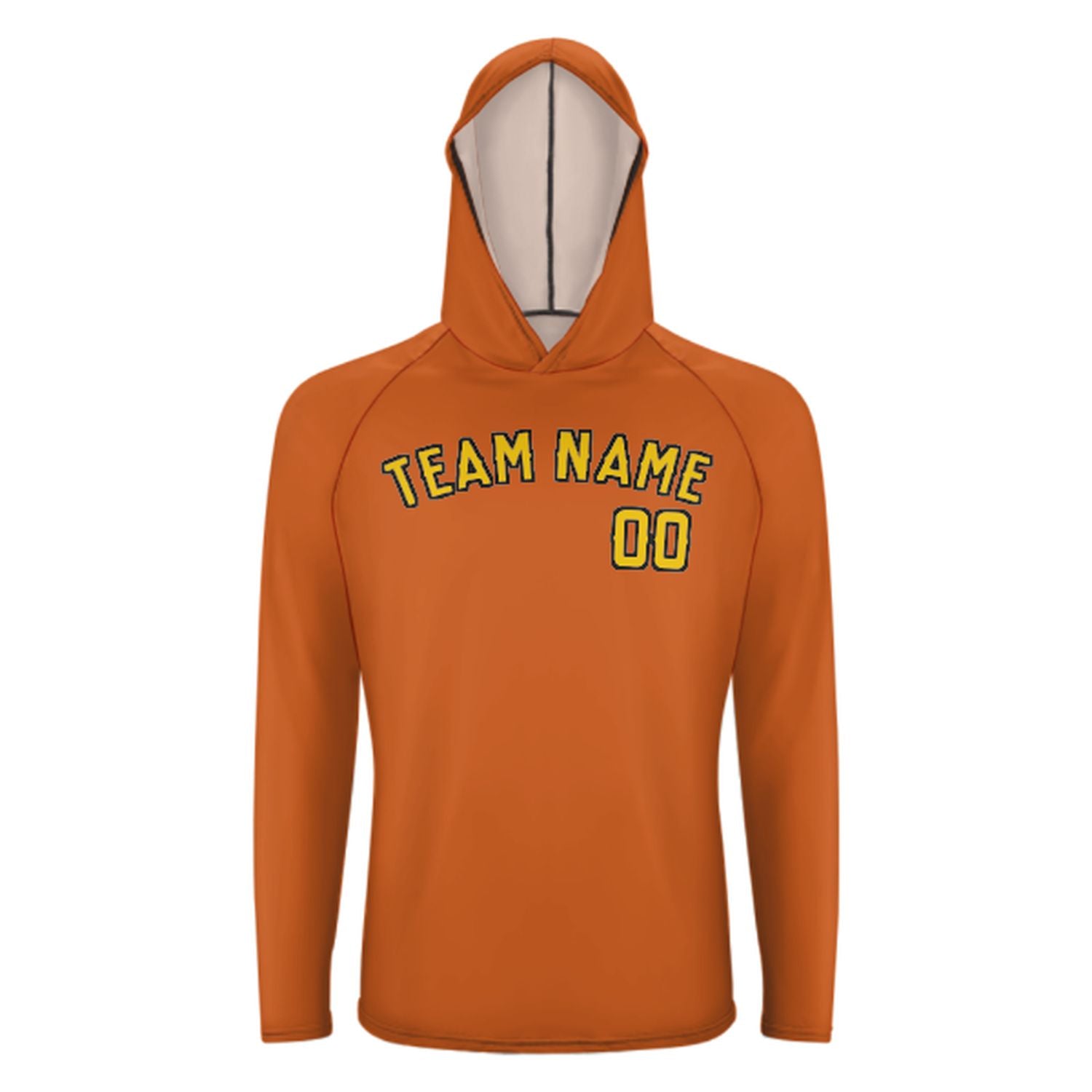 Na míru na míru oranžové zlaté UV-hoodie