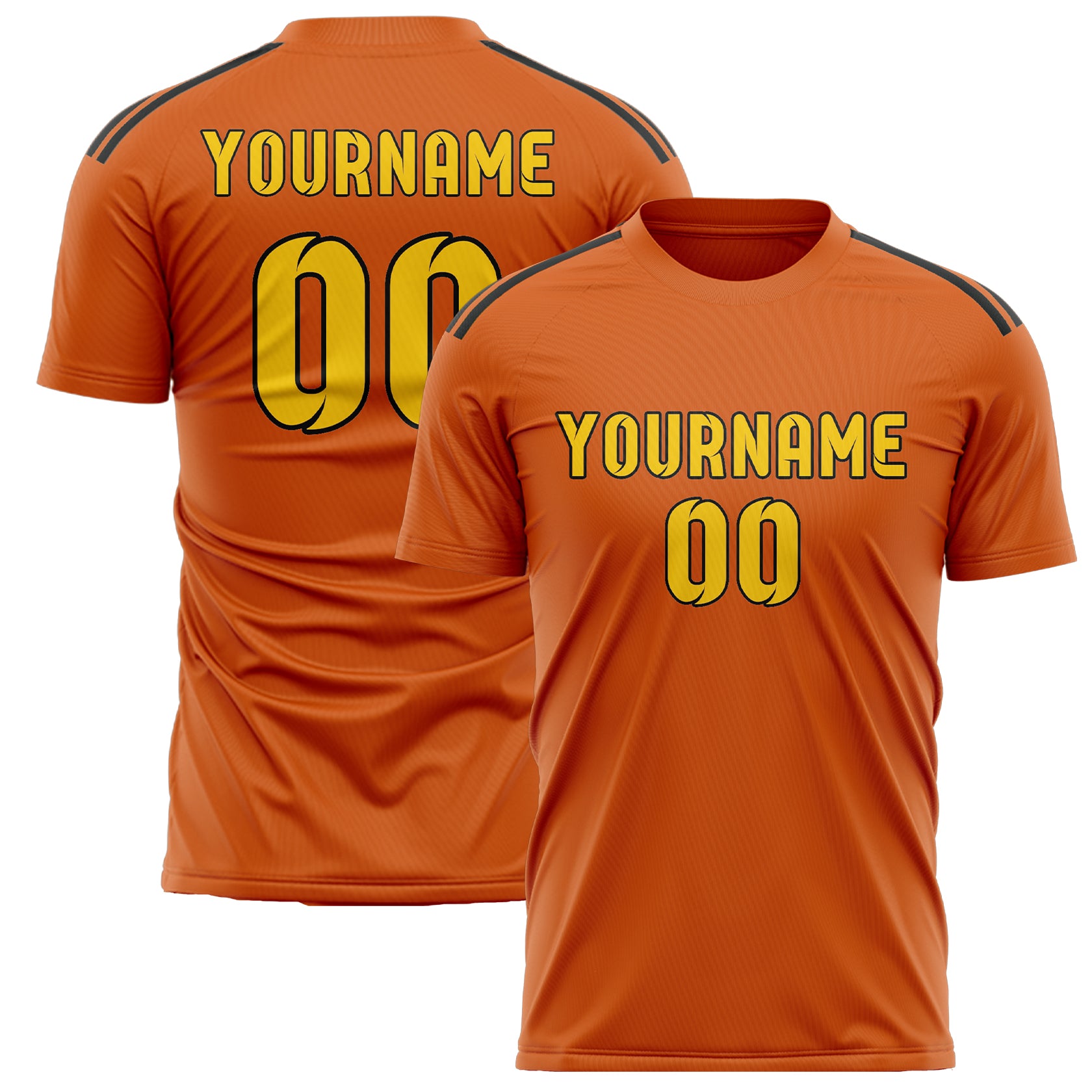 Benutzerdefiniertes Professionelles Orange Gold Fußballtrikot