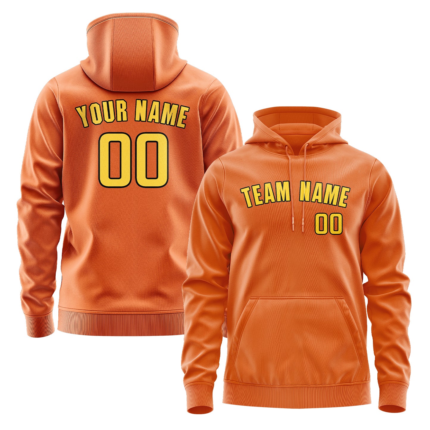 Maßgeschneidertes Orange Gold Hoodie