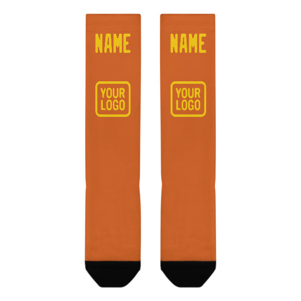 Maßgeschneidertes Orange Gold Kniestrümpfe