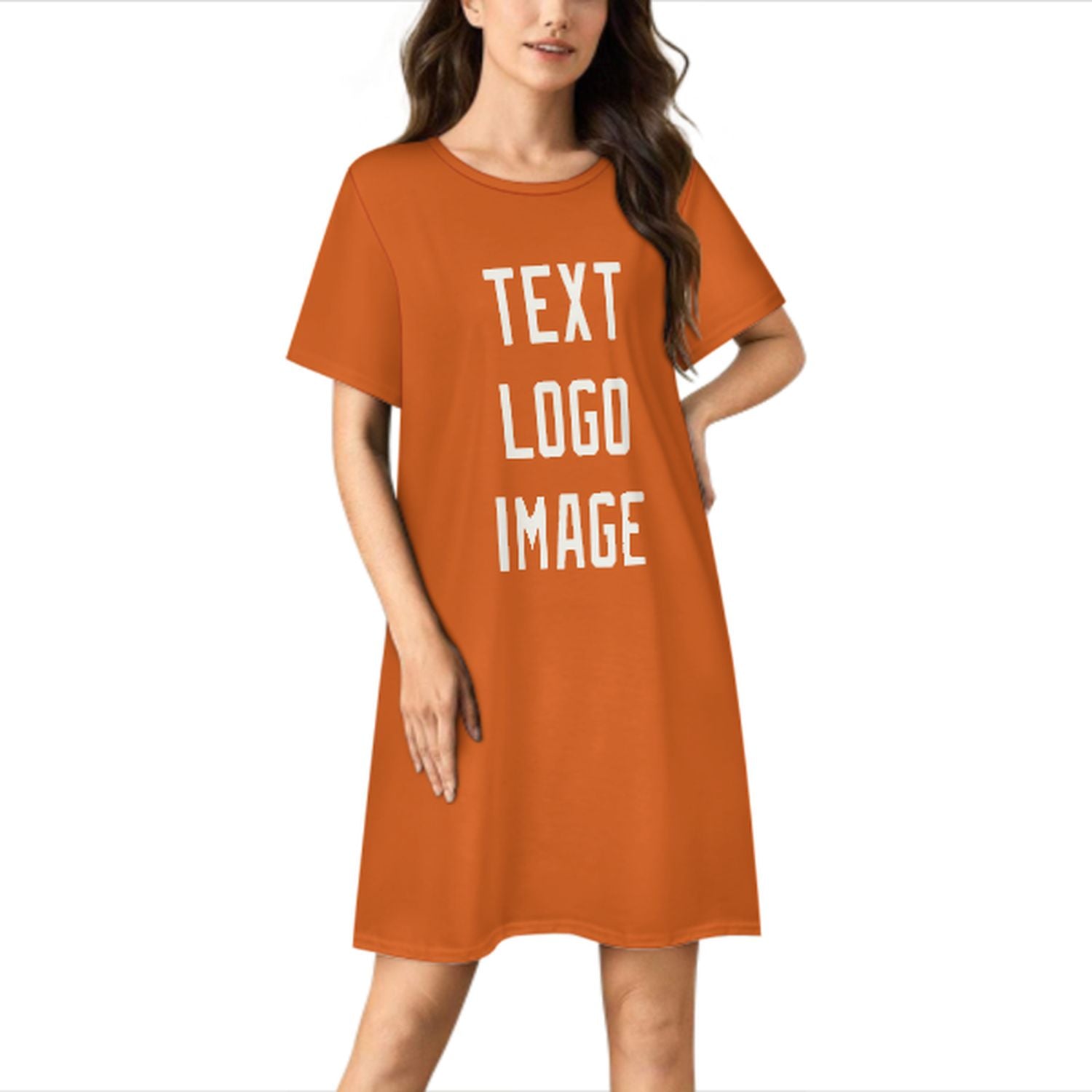 Maßgeschneidertes Orange Weiß Nachthemd