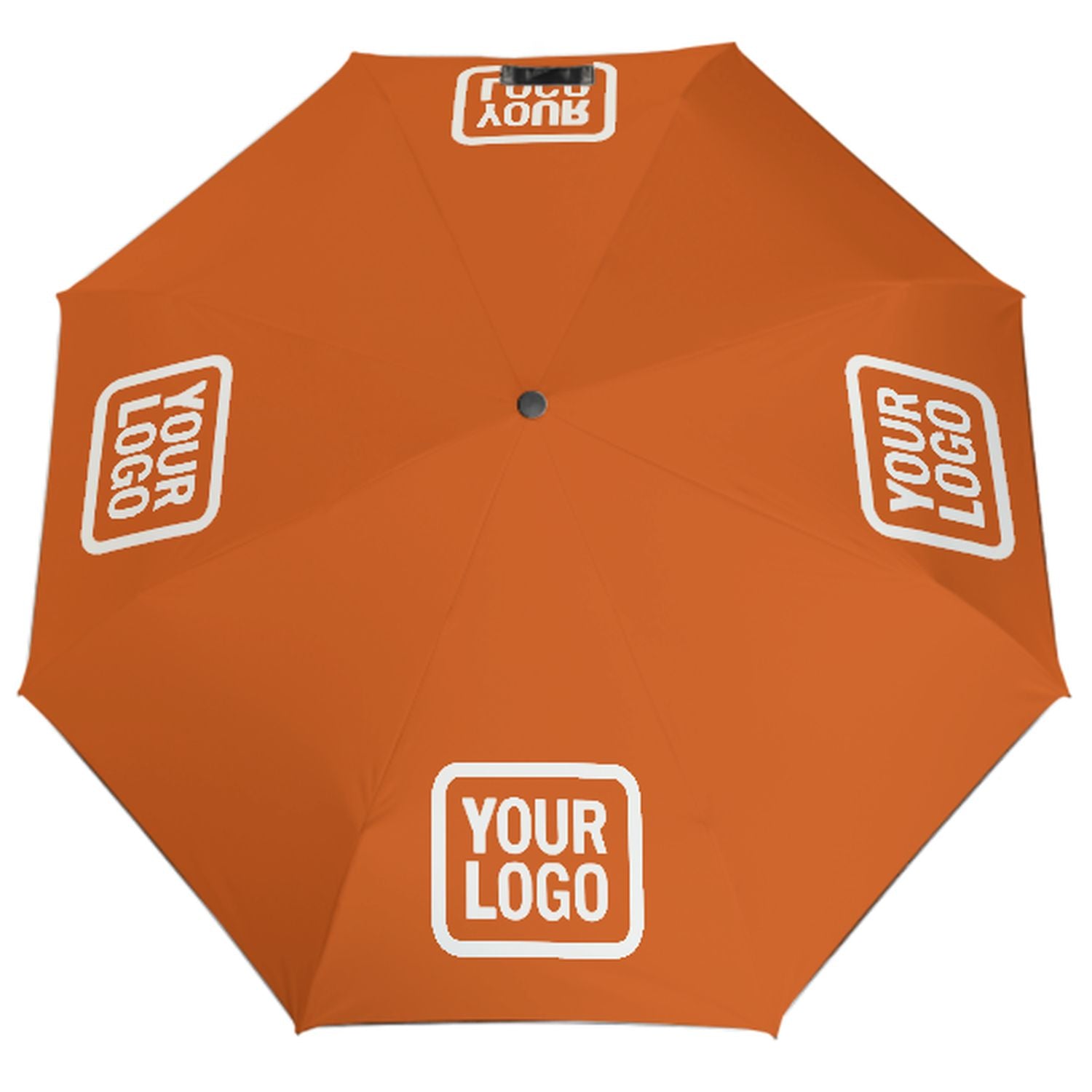 Maßgeschneidertes Orange Weiß Automatik-Regenschirm