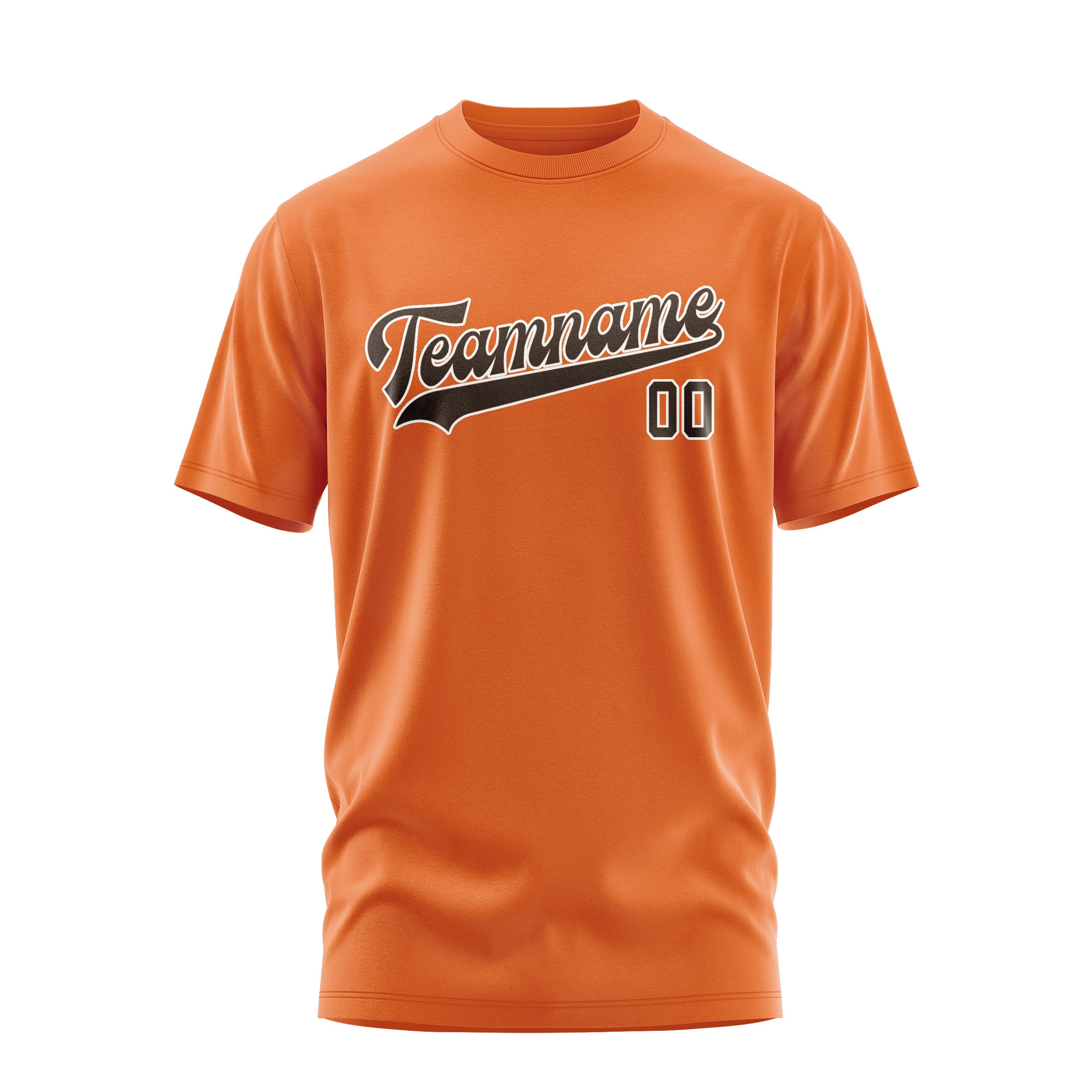 Maßgeschneidertes Orange Braun T-Shirt