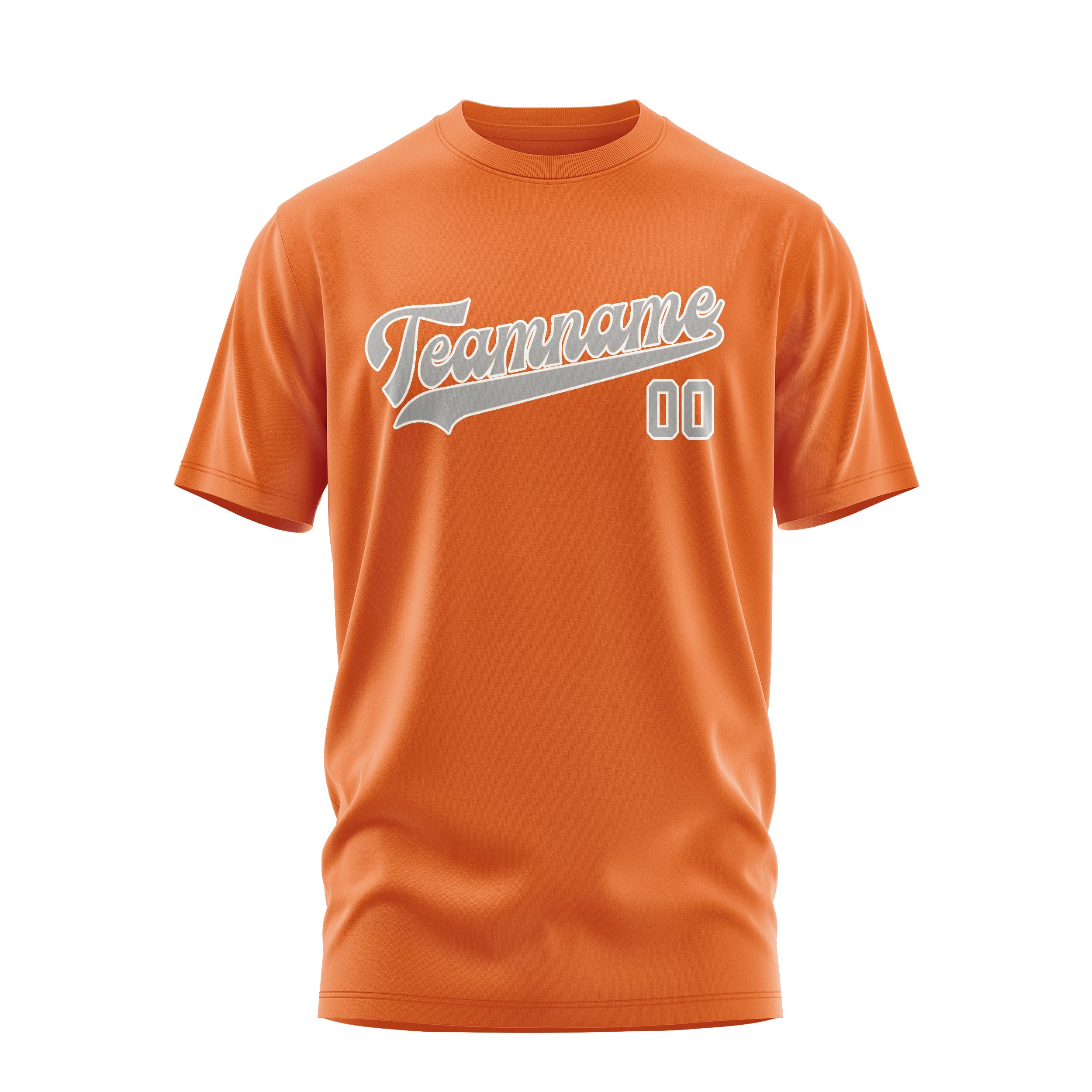 Maßgeschneidertes Orange Grau T-Shirt