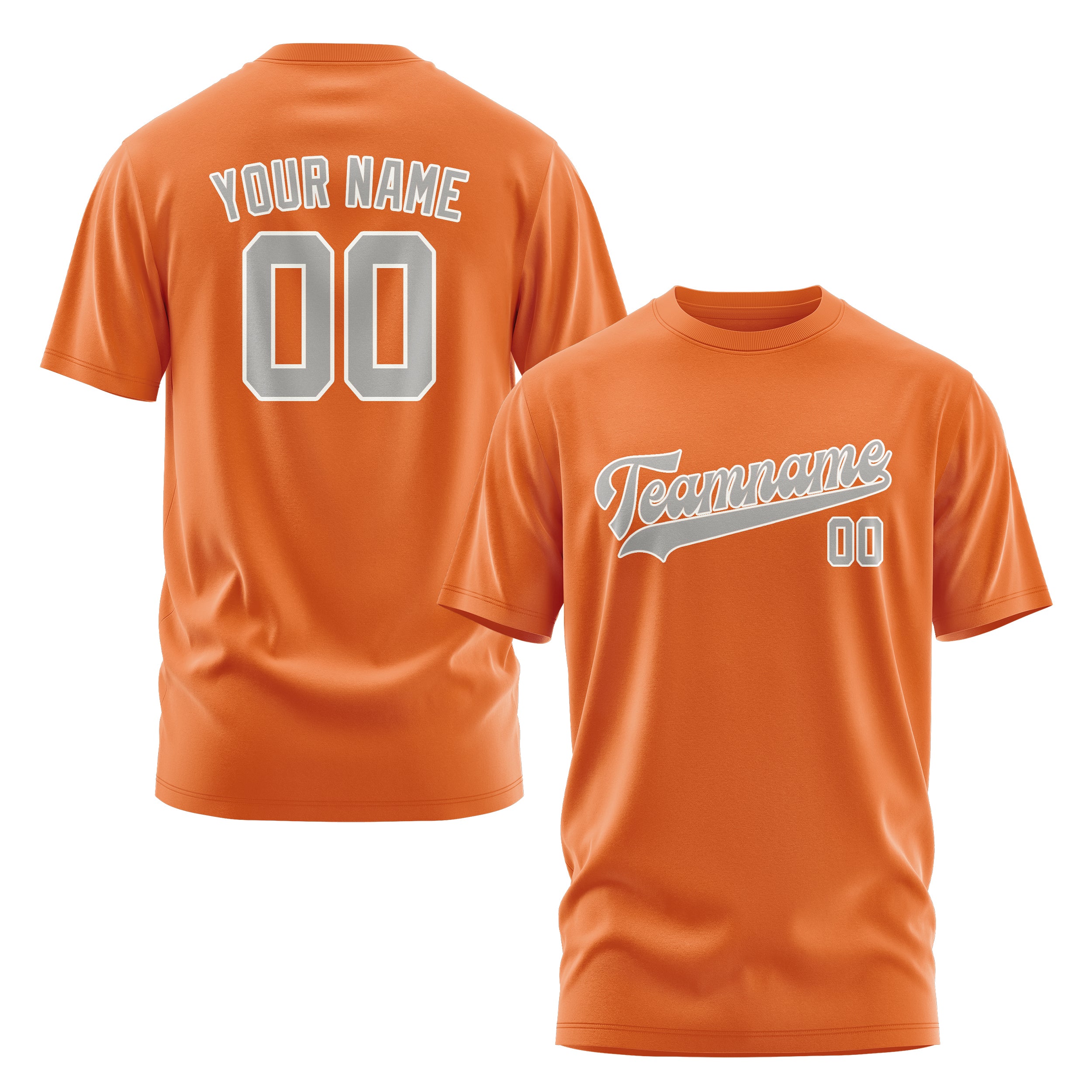 Maßgeschneidertes Orange Grau T-Shirt