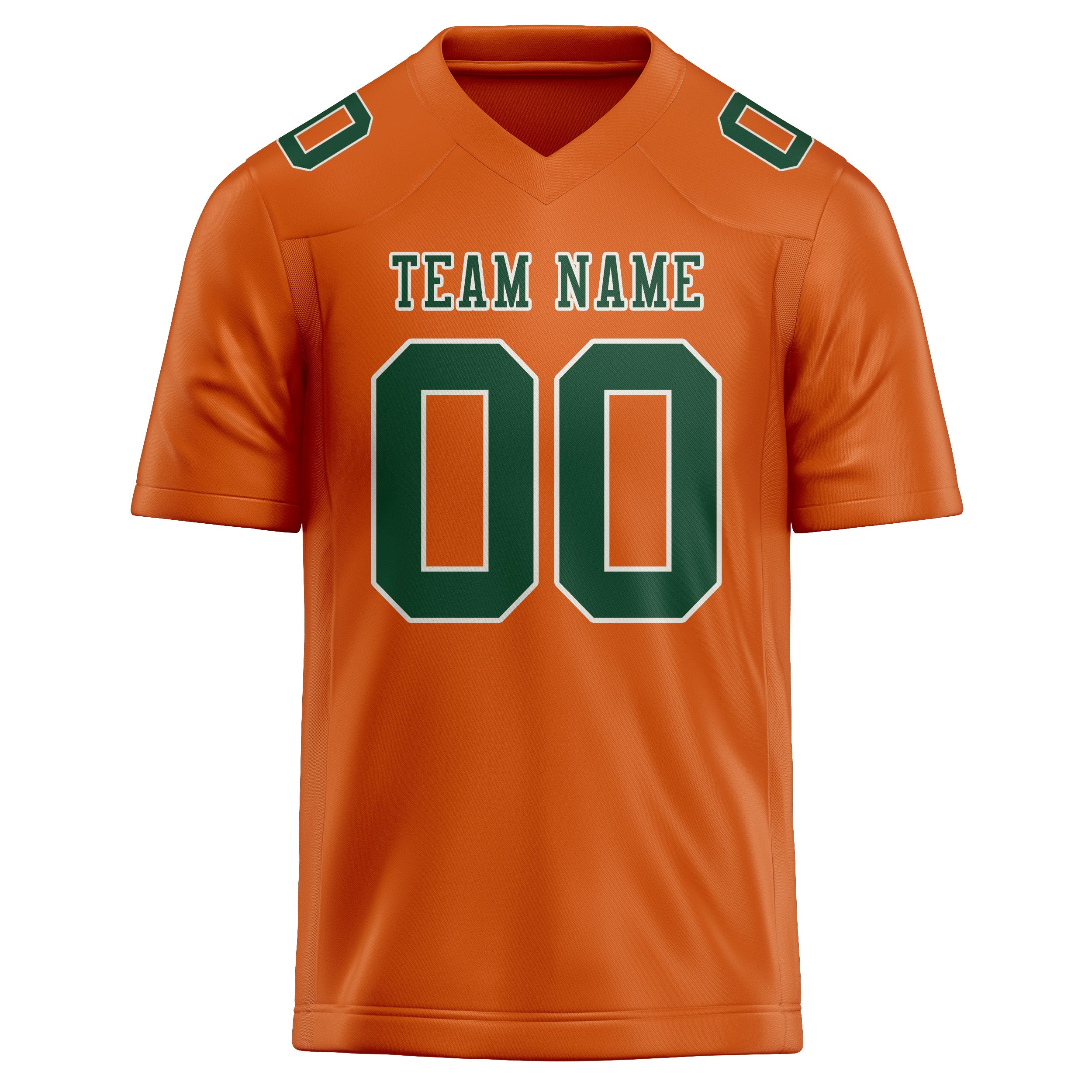 Maglia da rugby arancione verde muschio personalizzata