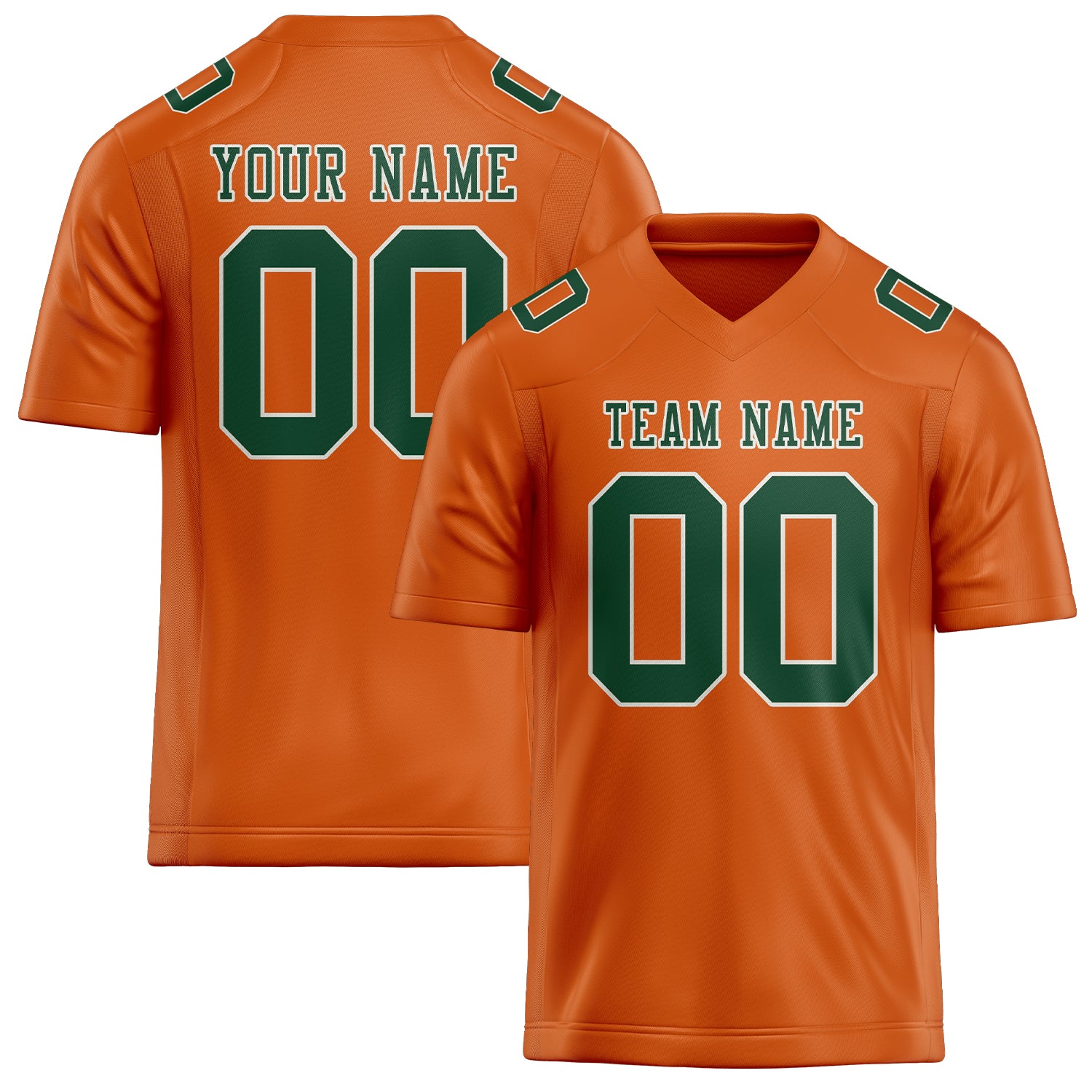 Maglia da rugby arancione verde muschio personalizzata