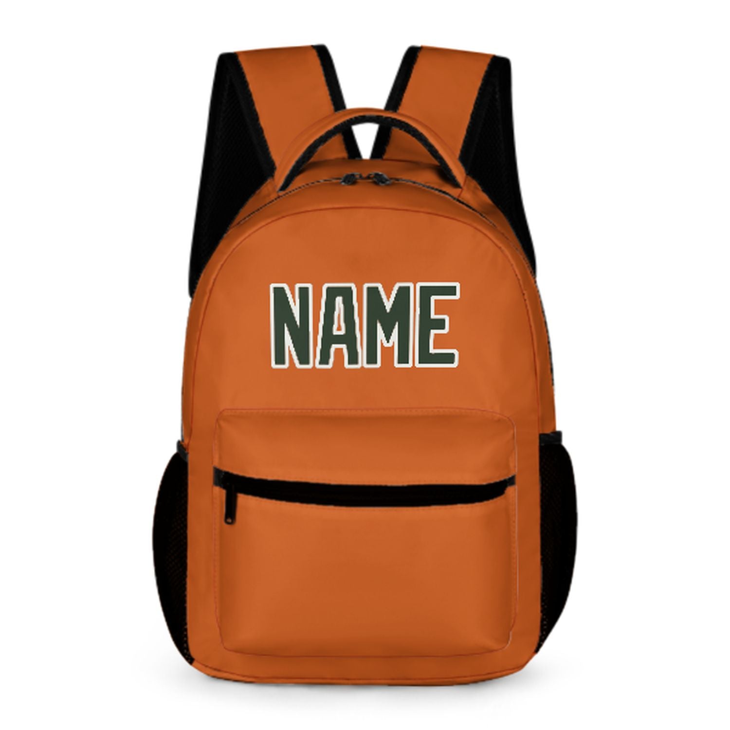 Maßgeschneidertes Orange Tannengrün Kinderrucksack