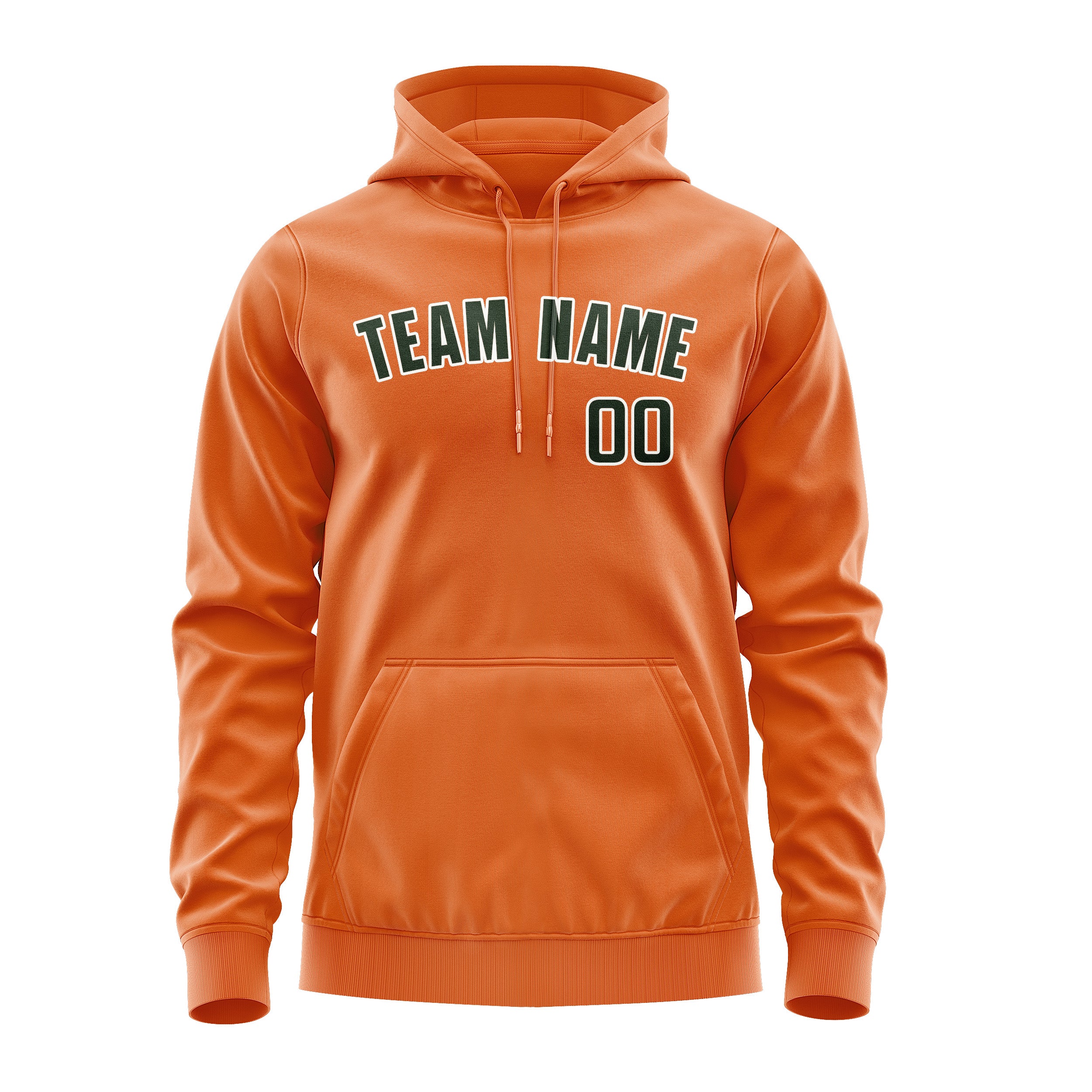 Maßgeschneidertes Orange Tannengrün Hoodie