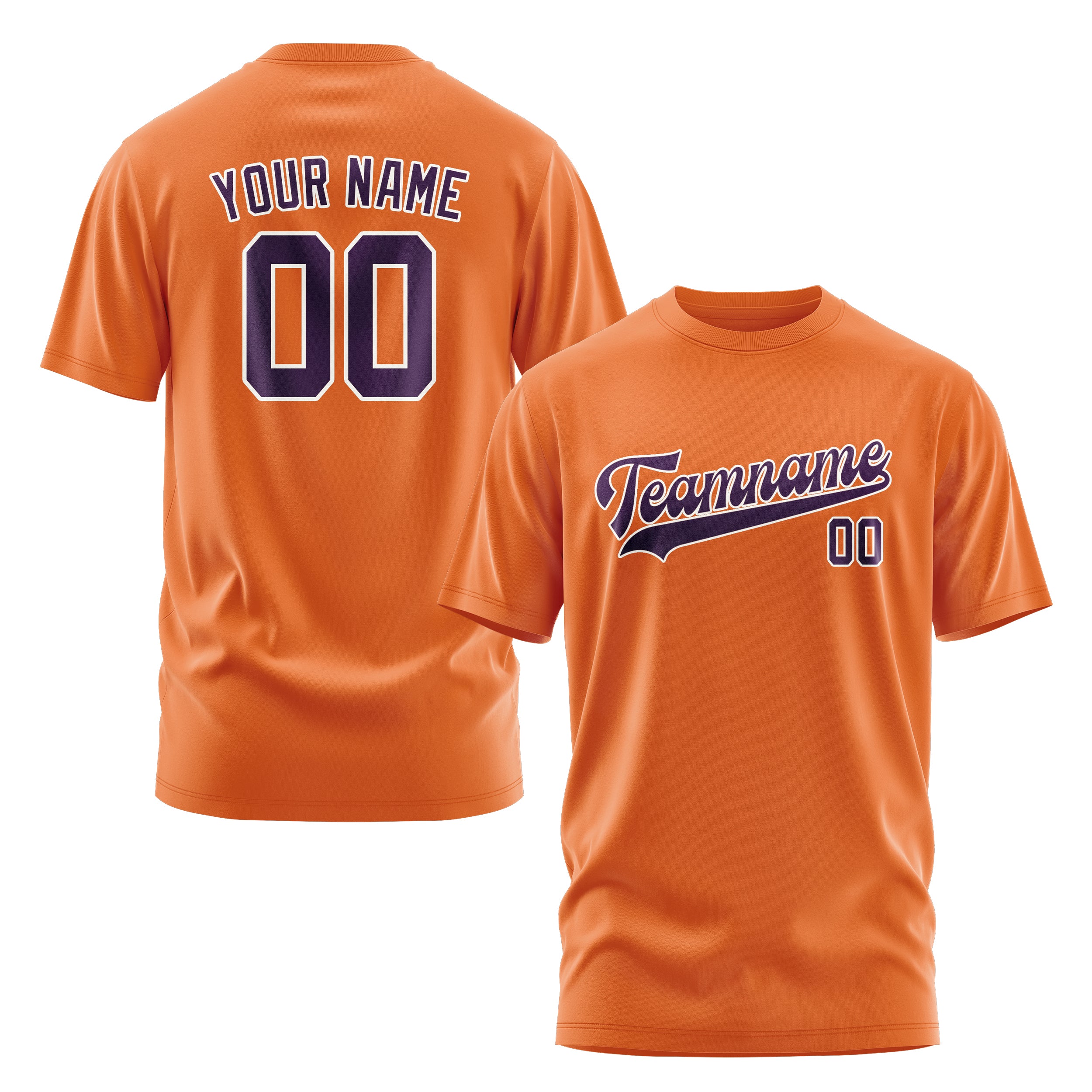 Maßgeschneidertes Orange Lila T-Shirt