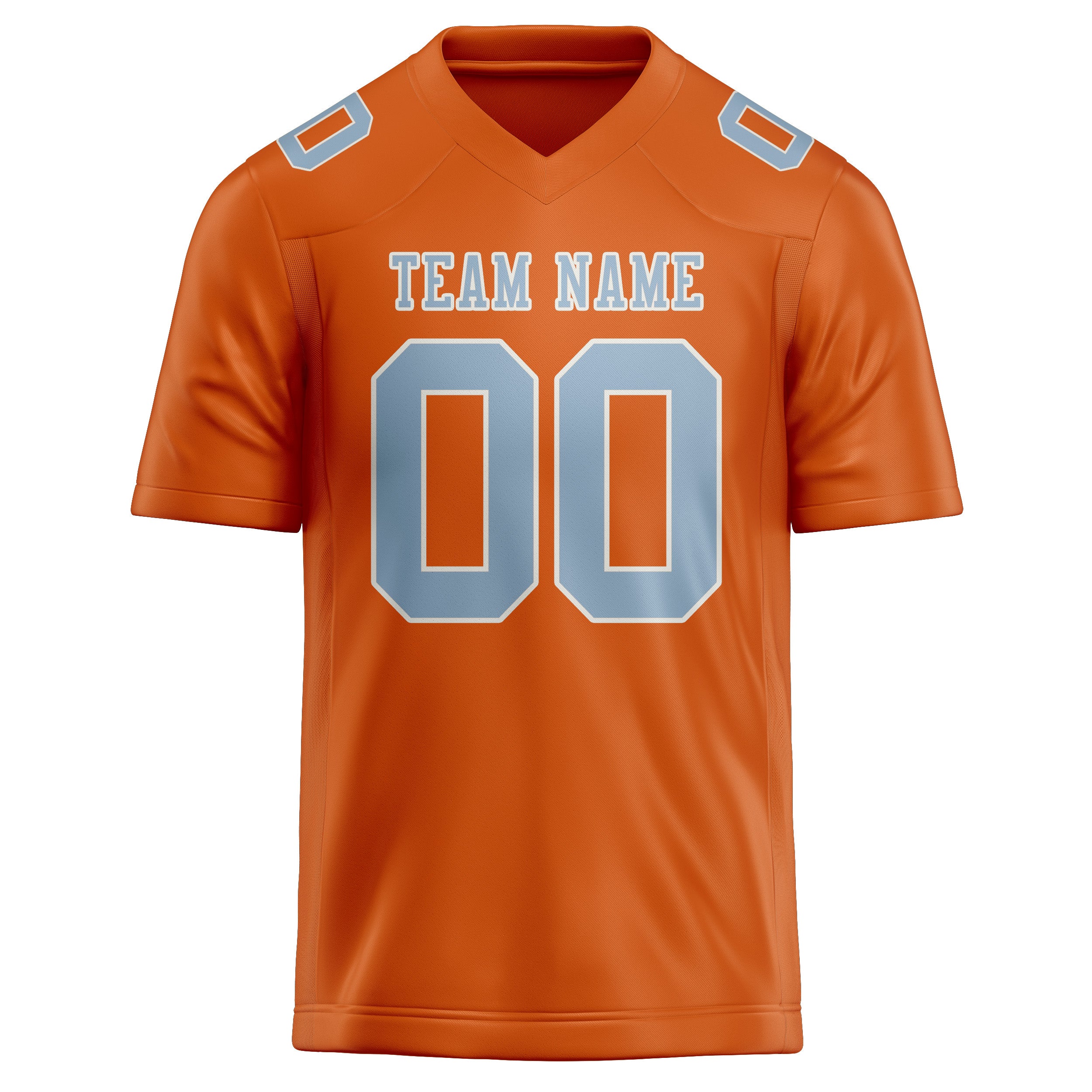 Maglia da rugby arancione e azzurra professionale personalizzata