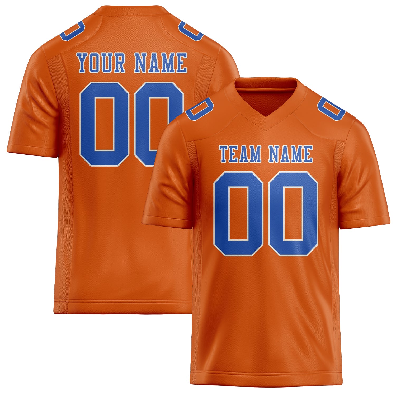 Maglia da rugby arancione e blu cielo personalizzata