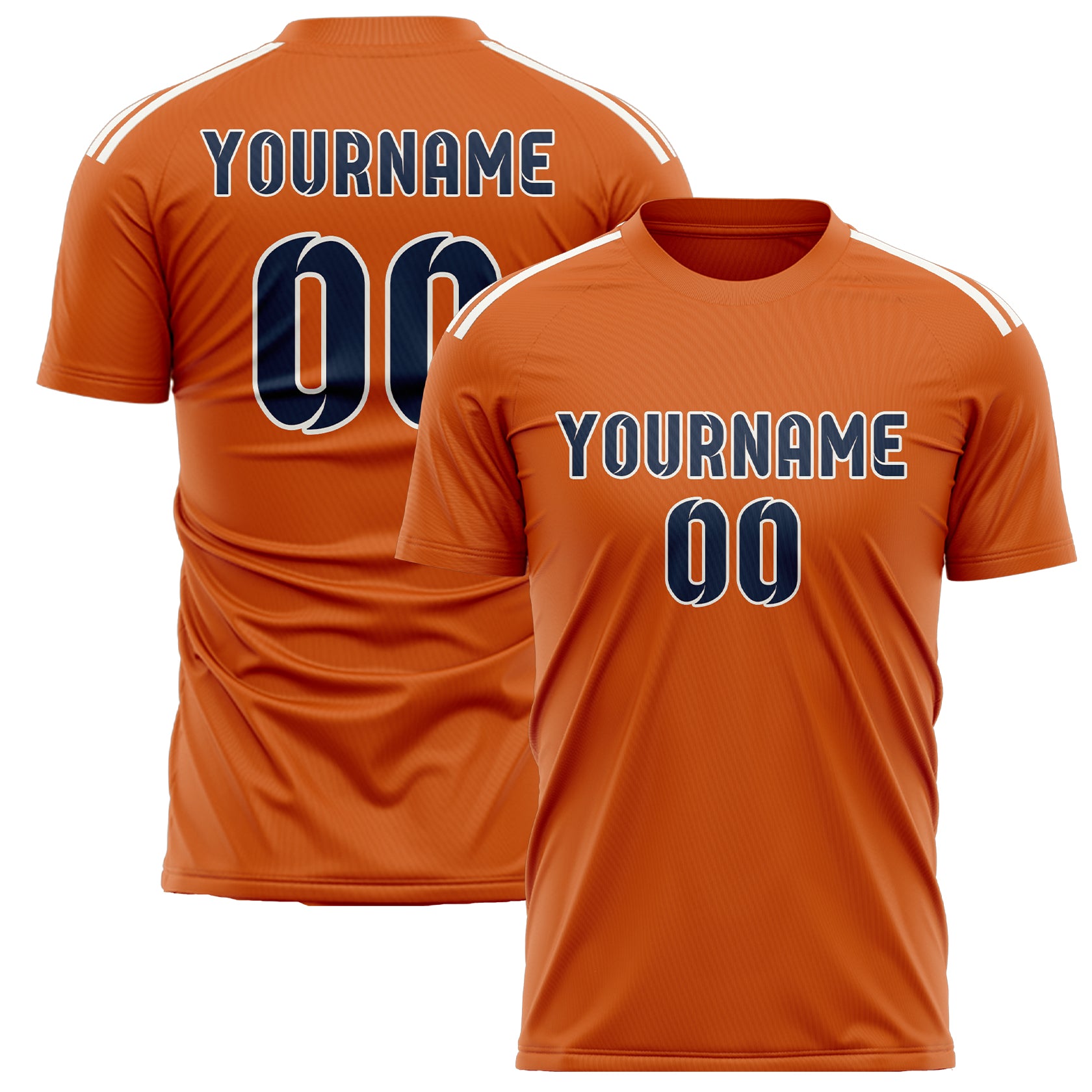 Benutzerdefiniertes Professionelles Orange Marineblau Fußballtrikot