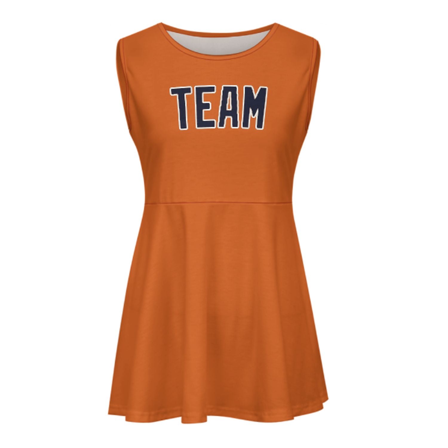 Abito da cheerleader personalizzato arancione acciaio blu