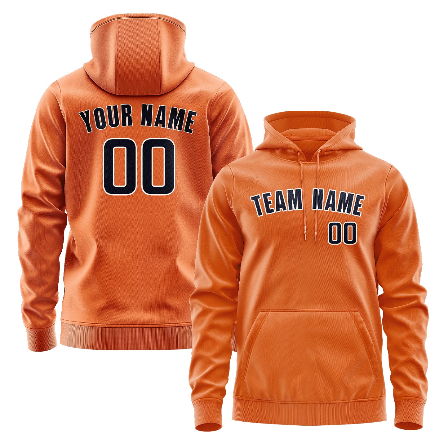 Maßgeschneidertes Orange Stahlblau Hoodie