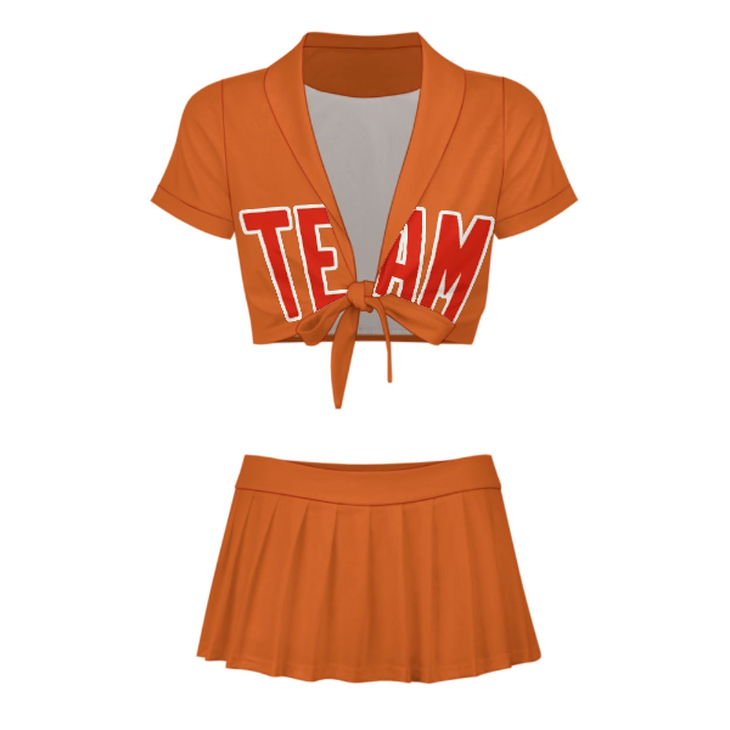 Maßgeschneidertes Orange Orangerot Cheerleader Outfit Set