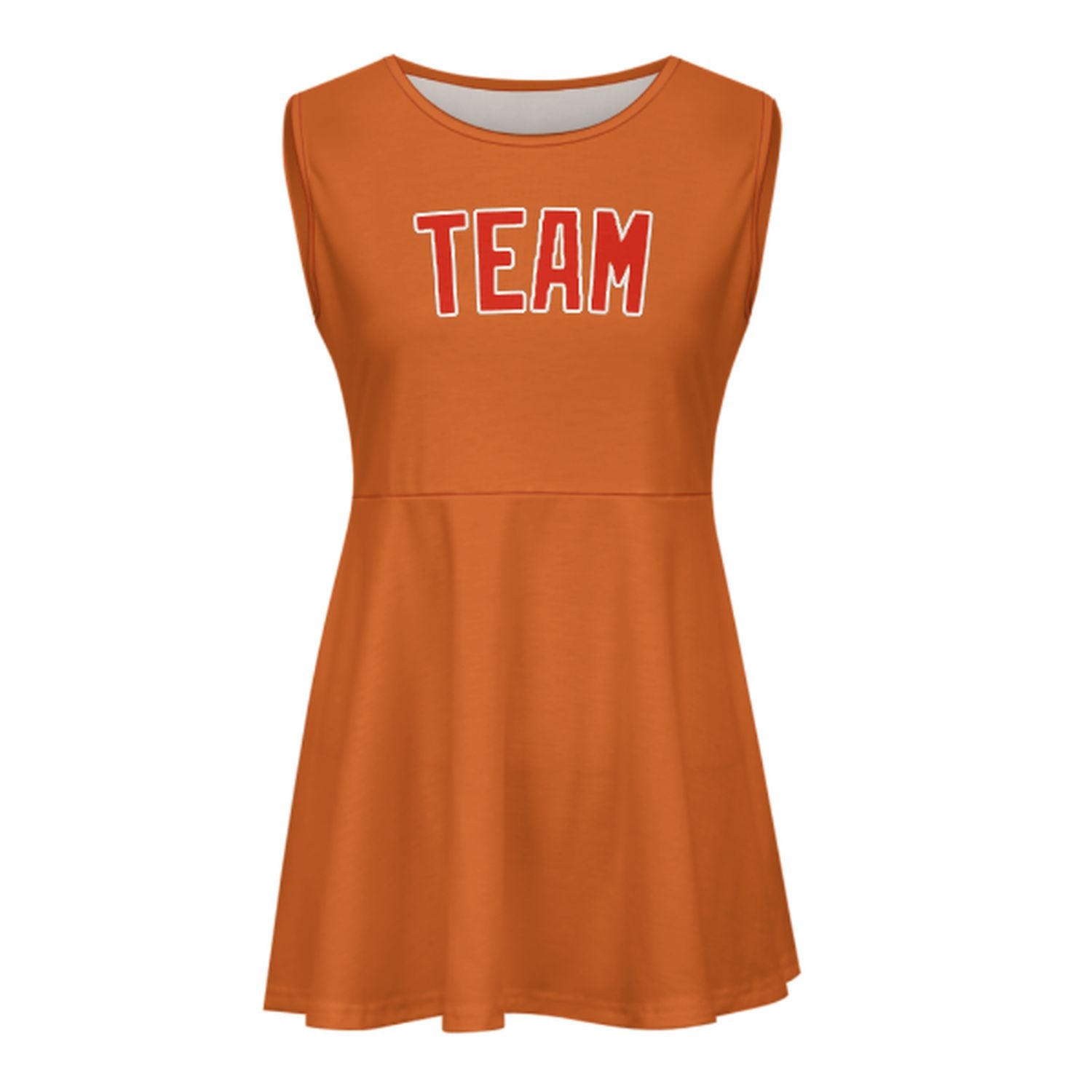 Abito da cheerleader arancione e rosso su misura