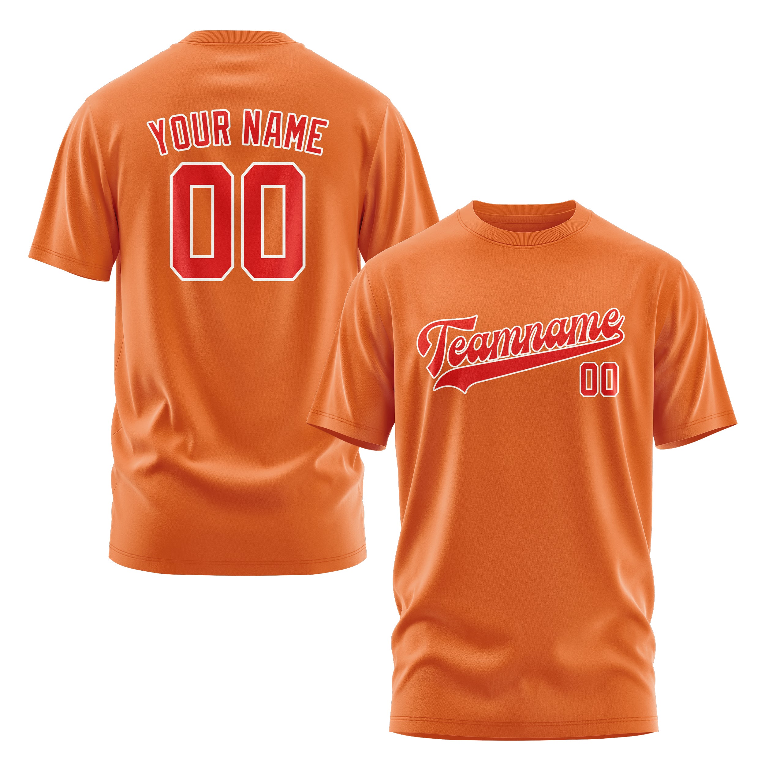 Maßgeschneidertes Orange Orangerot T-Shirt