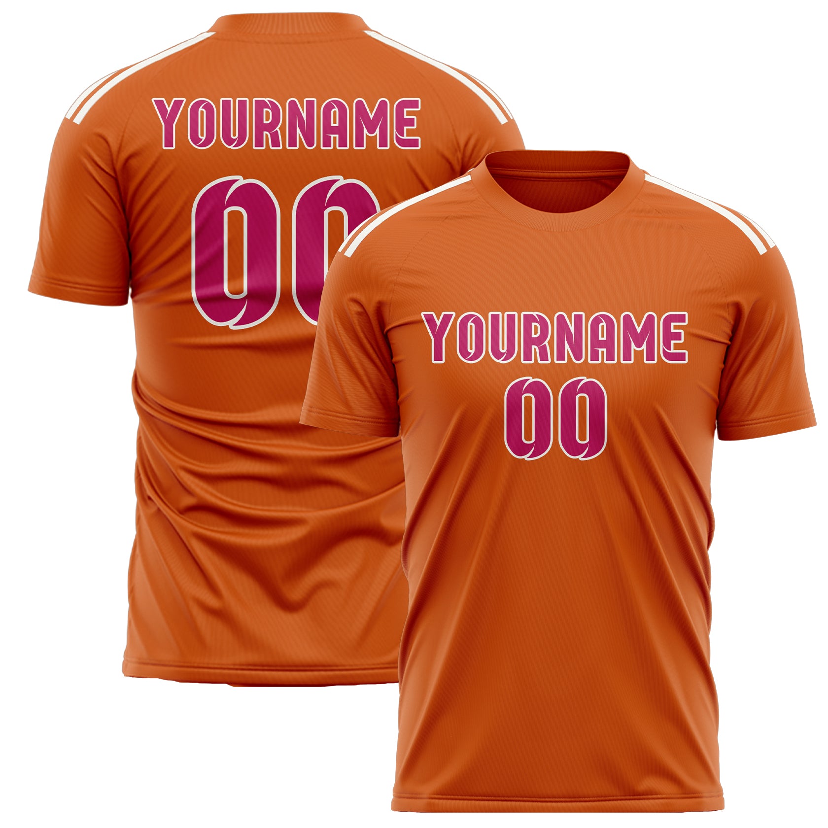 Benutzerdefiniertes Professionelles Orange Rosarot Fußballtrikot