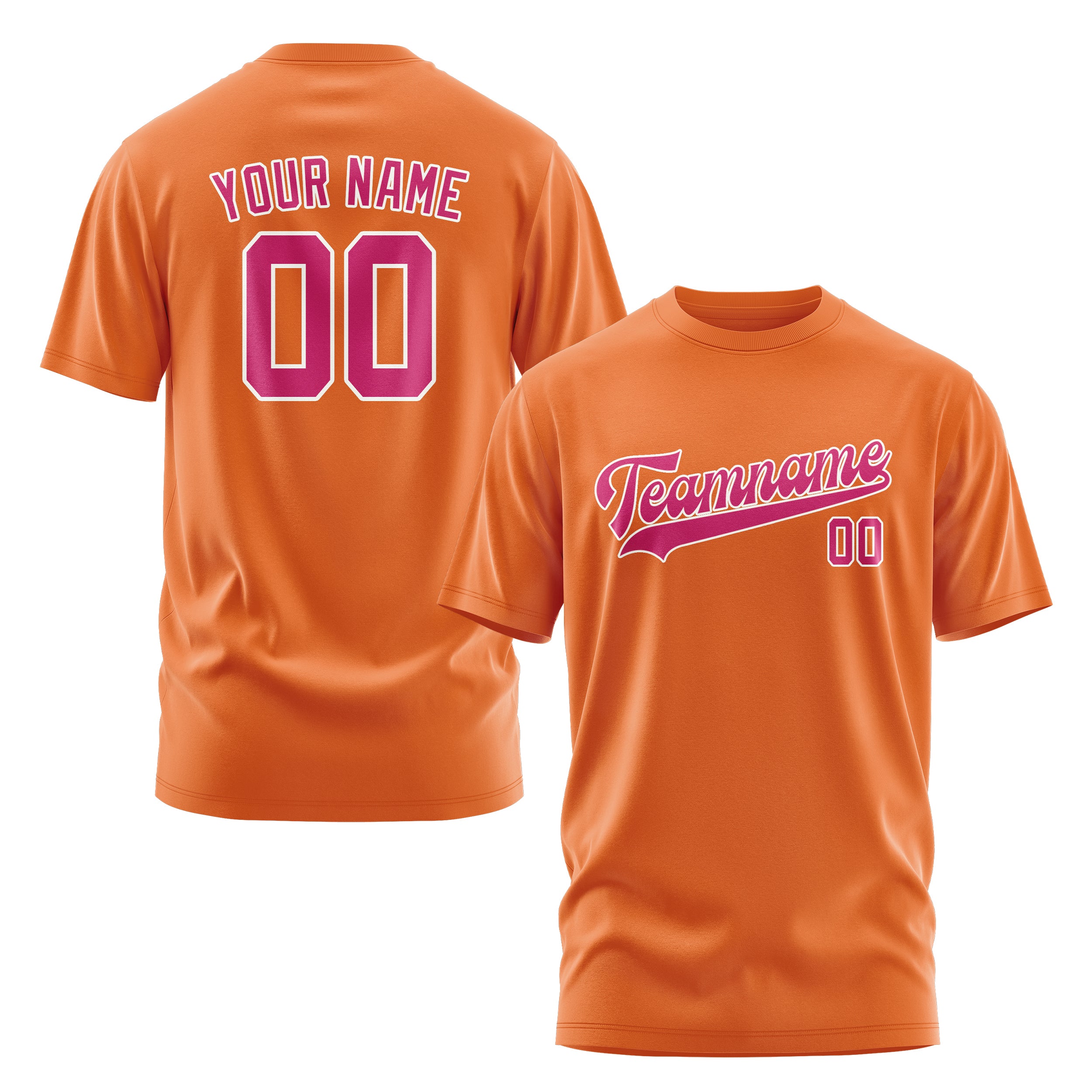Maßgeschneidertes Orange Rosarot T-Shirt