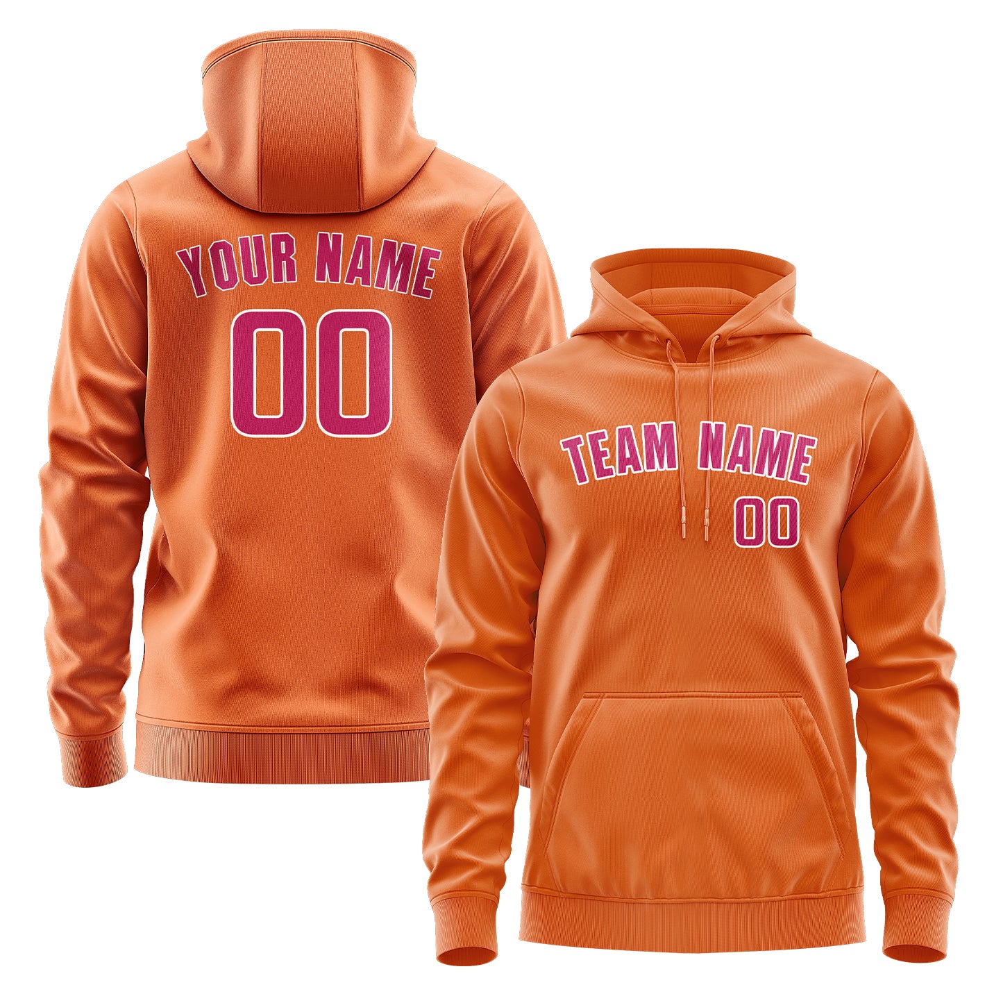 Maßgeschneidertes Orange Rosarot Hoodie