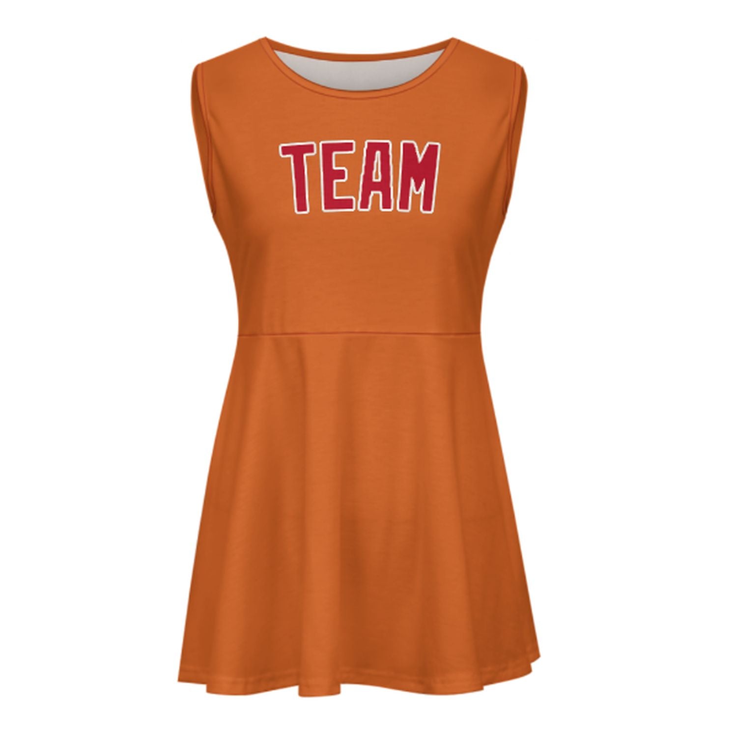 Abito da cheerleader arancione-rosso personalizzato