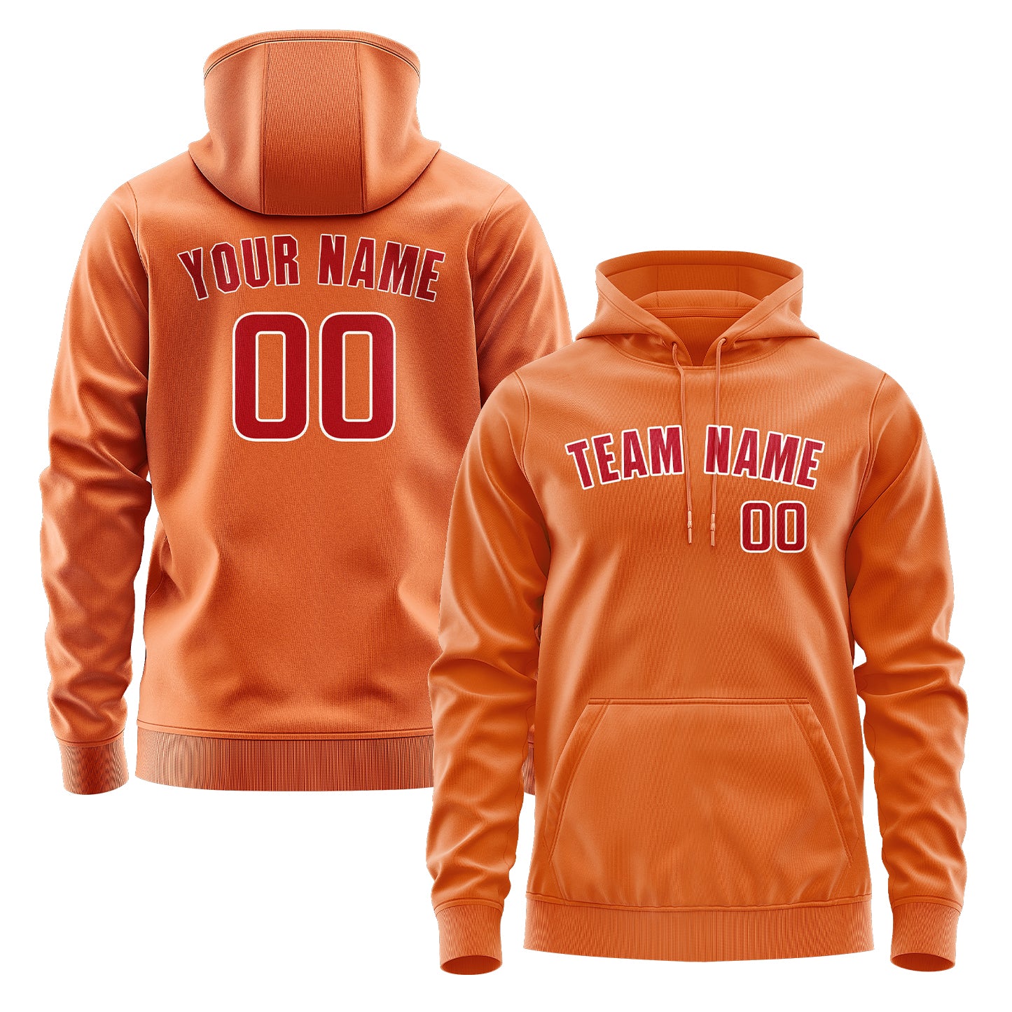 Maßgeschneidertes Orange Rot Hoodie