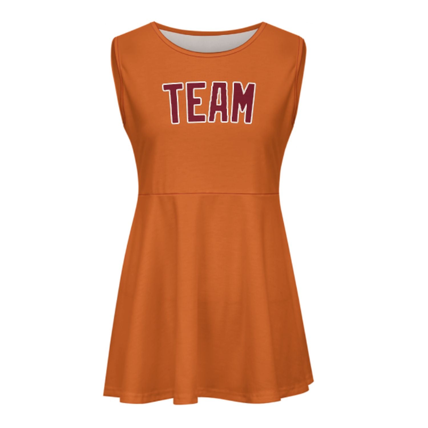 Abito da cheerleader arancione cremisi personalizzato