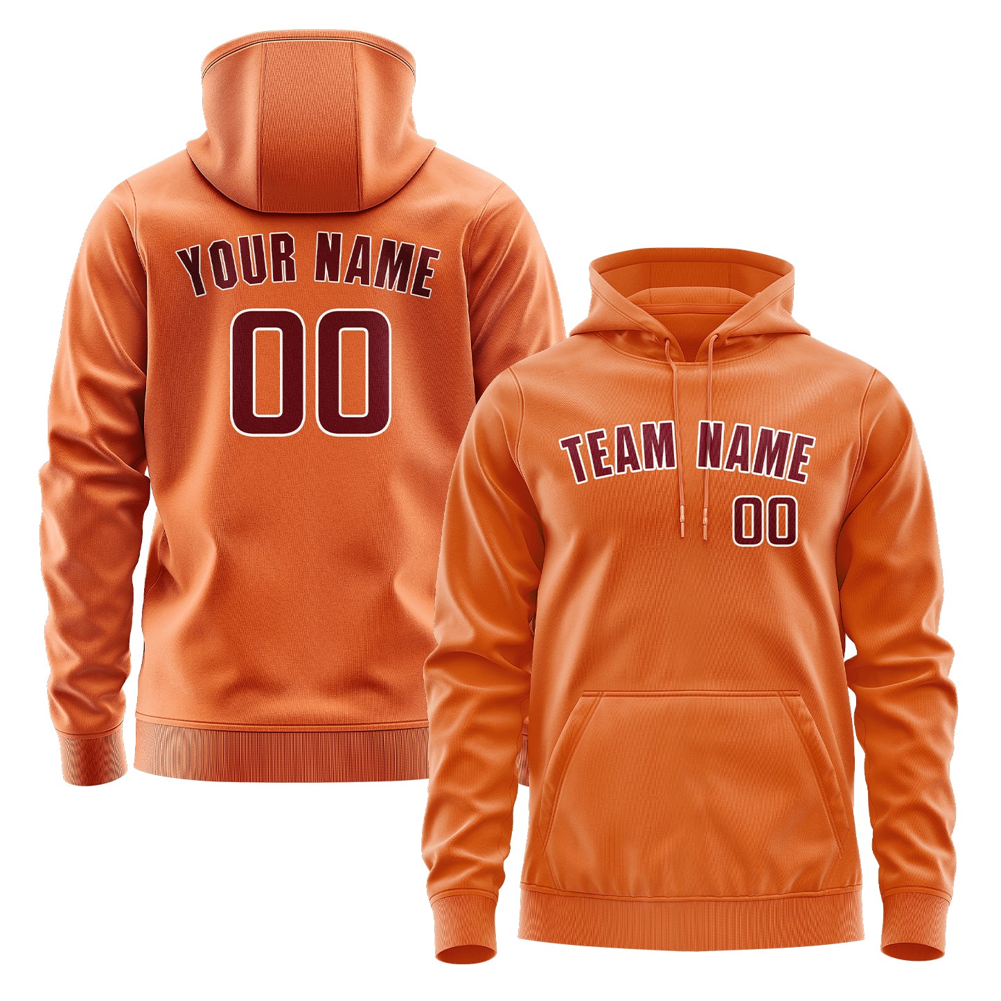 Maßgeschneidertes Orange Karmesinrot Hoodie