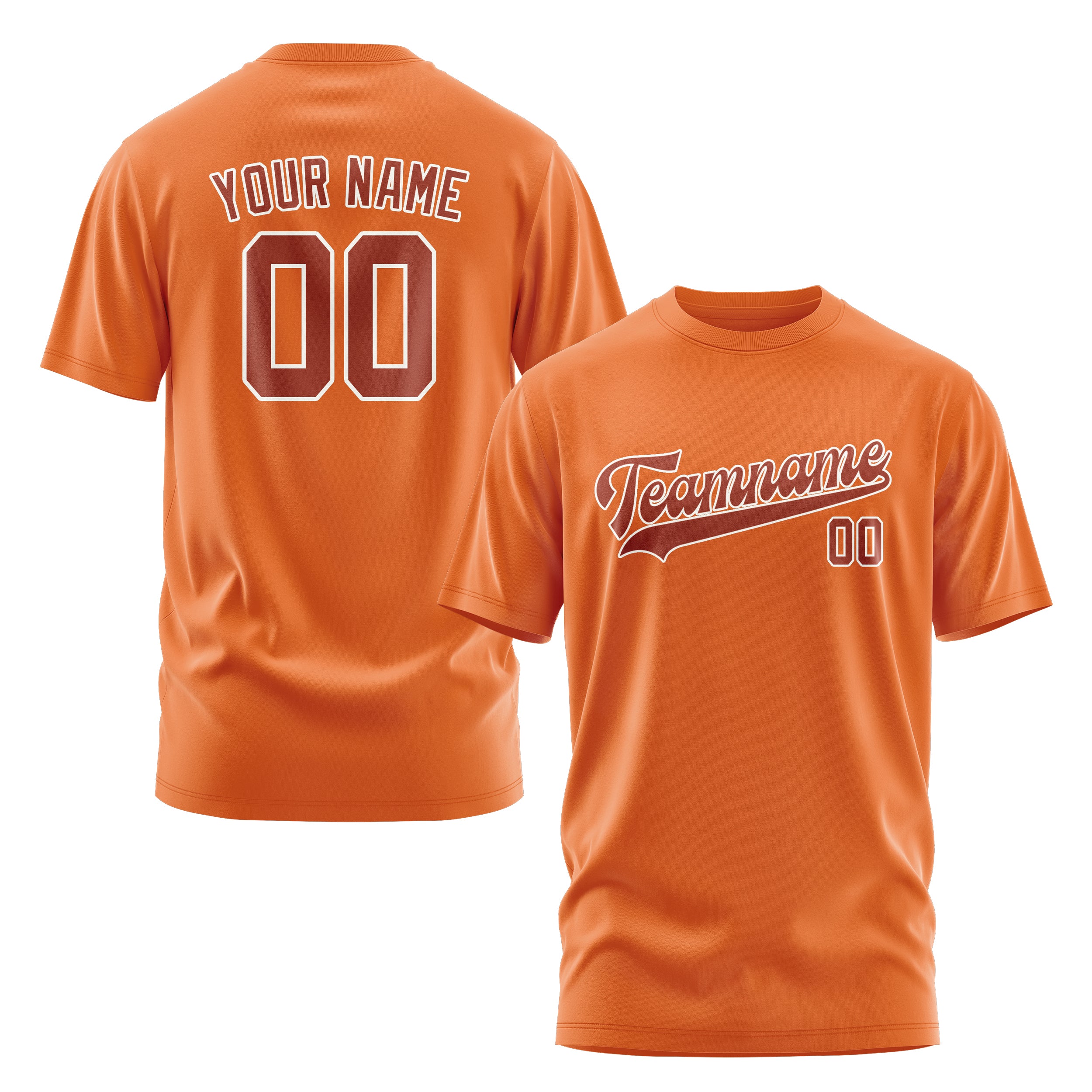Maßgeschneidertes Orange Korallenrot T-Shirt