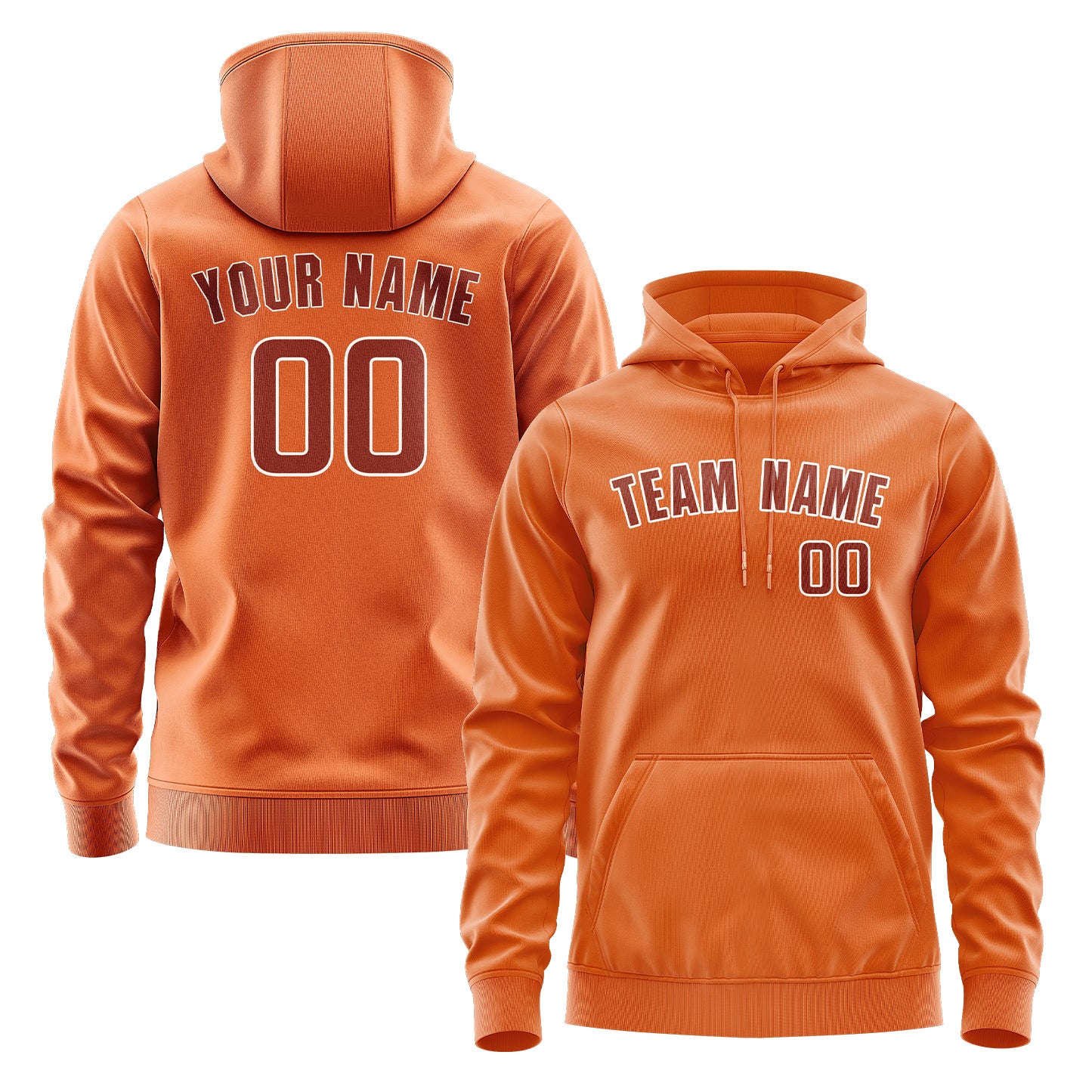 Maßgeschneidertes Orange Korallenrot Hoodie