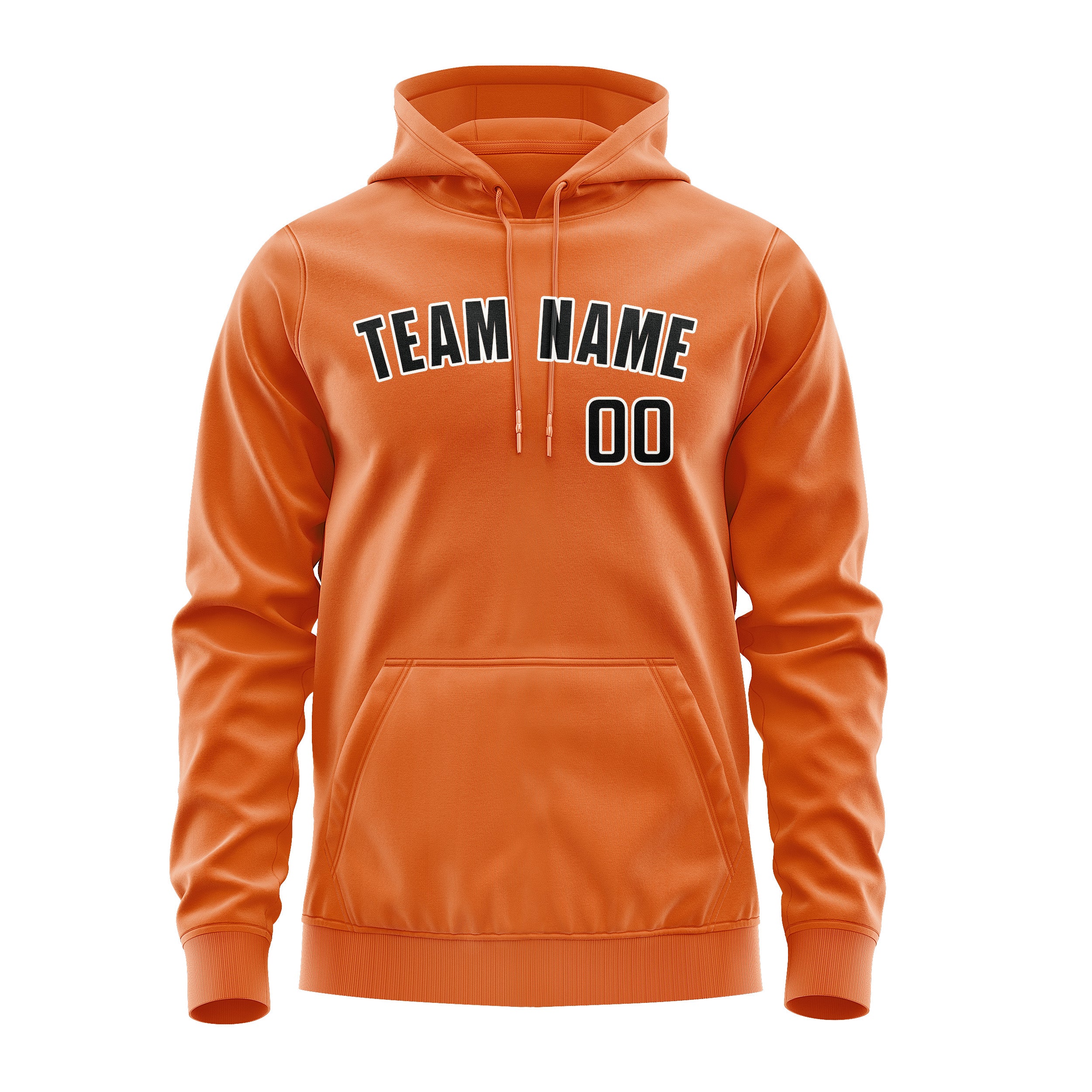 Maßgeschneidertes Orange Schwarz Hoodie