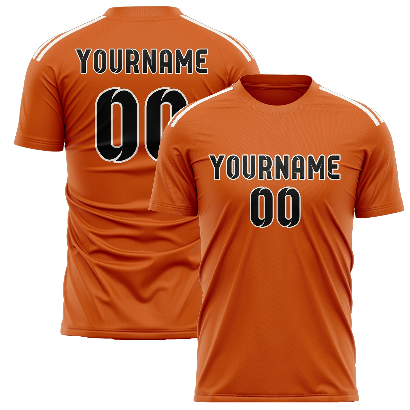 Benutzerdefiniertes Professionelles Orange Schwarz Fußballtrikot