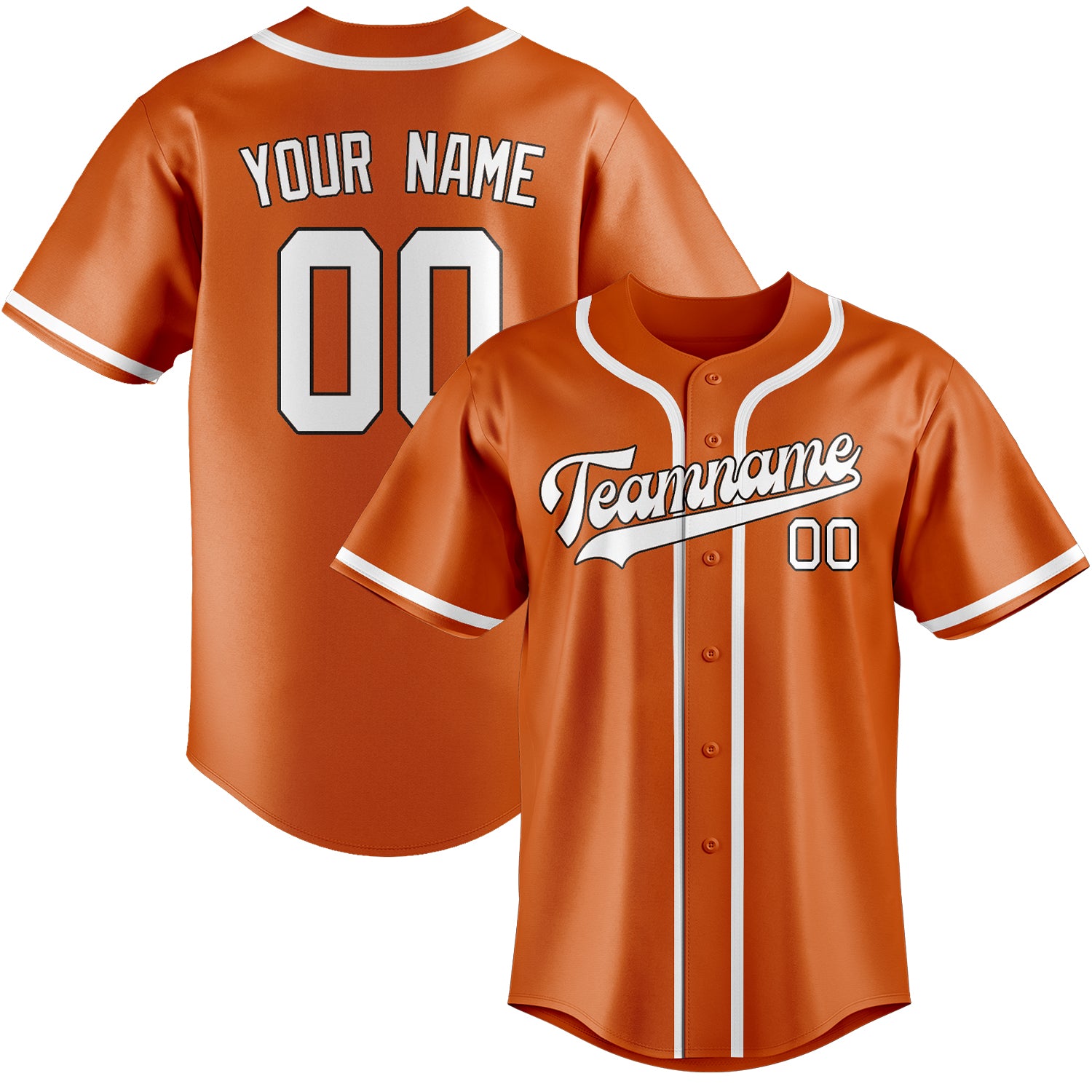 Benutzerdefiniertes Professionelles Orange Weiß Baseballtrikot