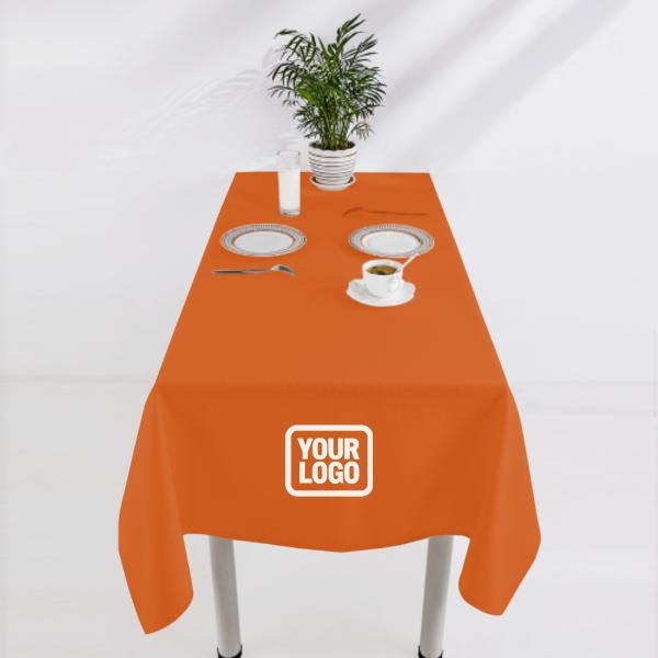 Maßgeschneidertes Orange Weiß Quadratische Tischdecke