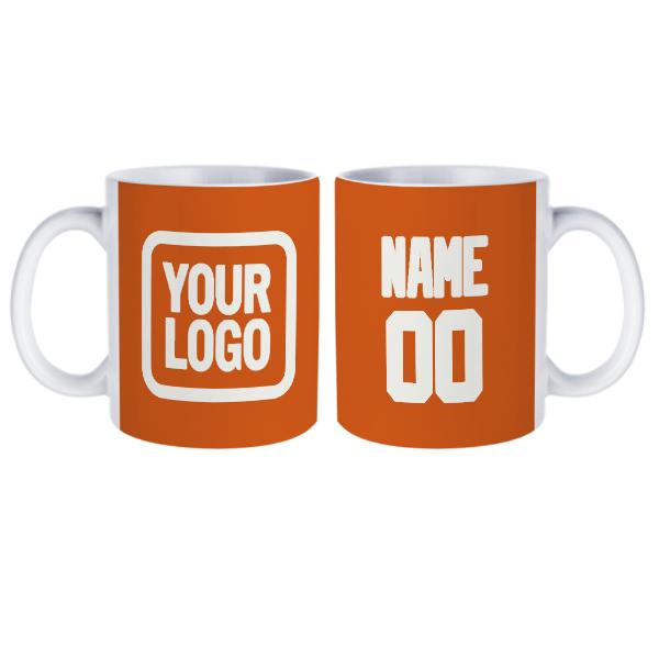 Maßgeschneidertes Orange Weiß Becher