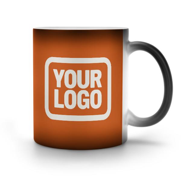 Maßgeschneidertes Orange Weiß Magischer Becher