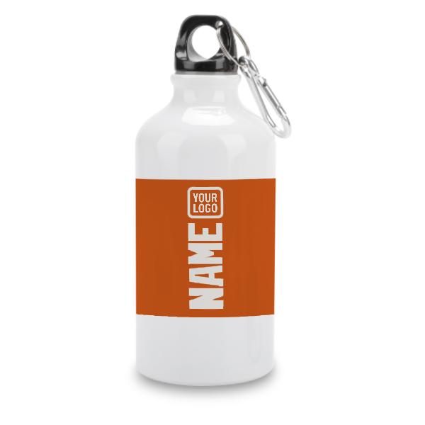 Maßgeschneidertes Orange Weiß Sportflasche