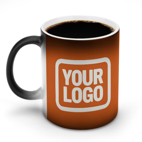 Maßgeschneidertes Orange Weiß Magischer Becher