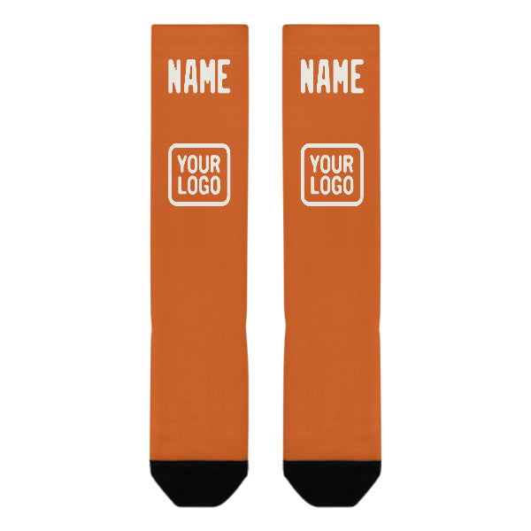 Maßgeschneidertes Orange Weiß Kniestrümpfe