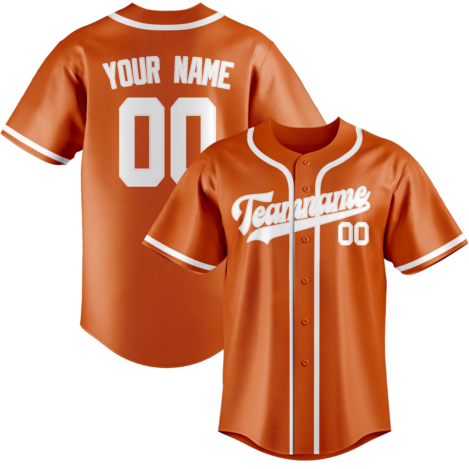 Benutzerdefiniertes Professionelles Orange Weiß Baseballtrikot