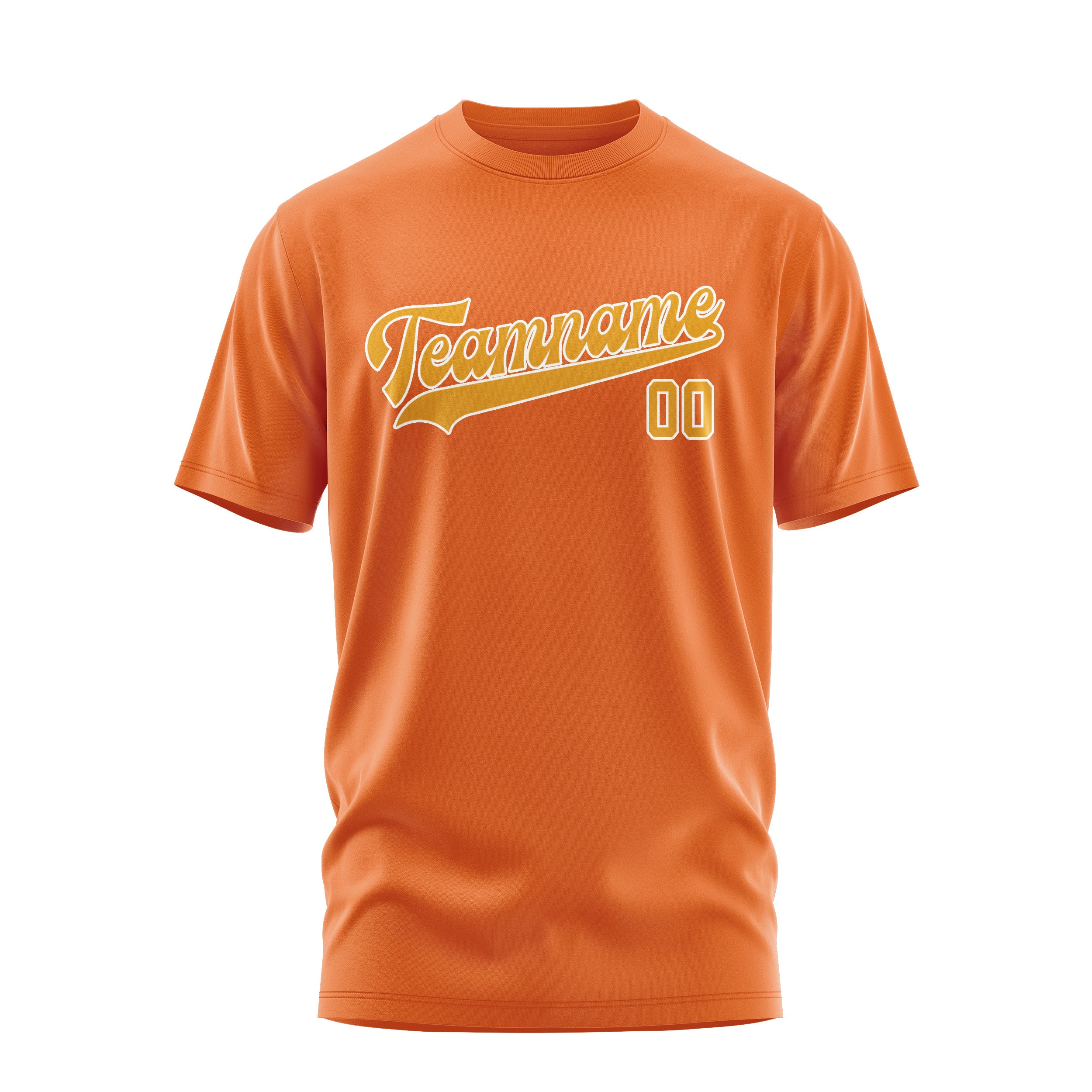 Maßgeschneidertes Orange Gelb T-Shirt